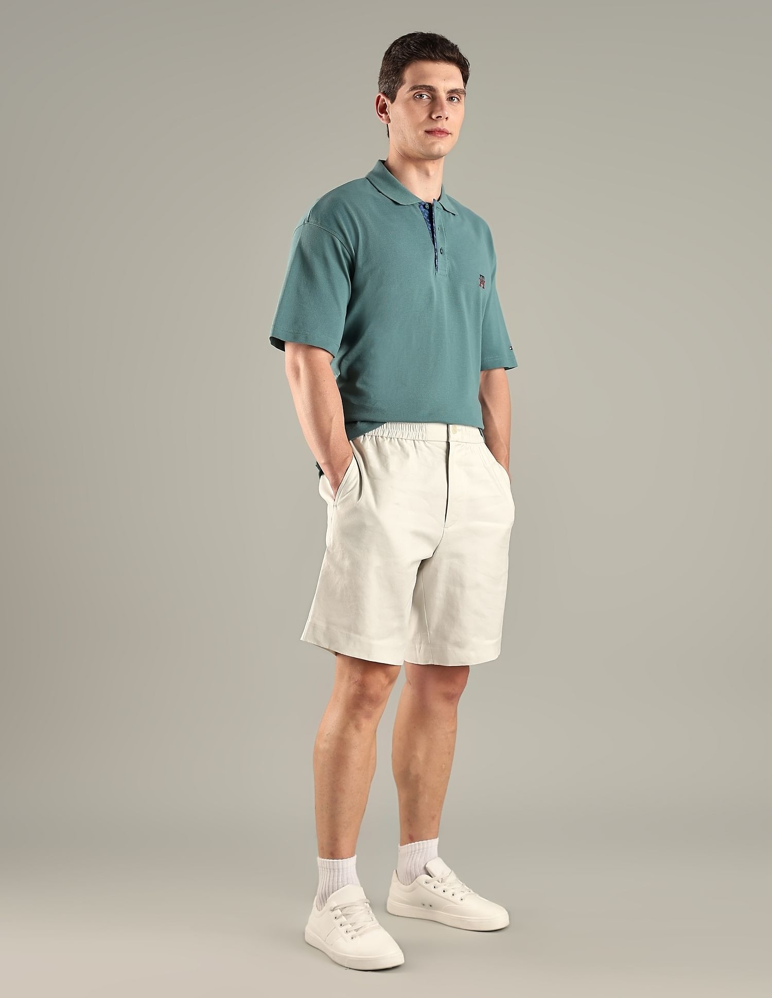 Tommy Hilfiger Solid Regular-Fit Cotton Polo T-Shirt
