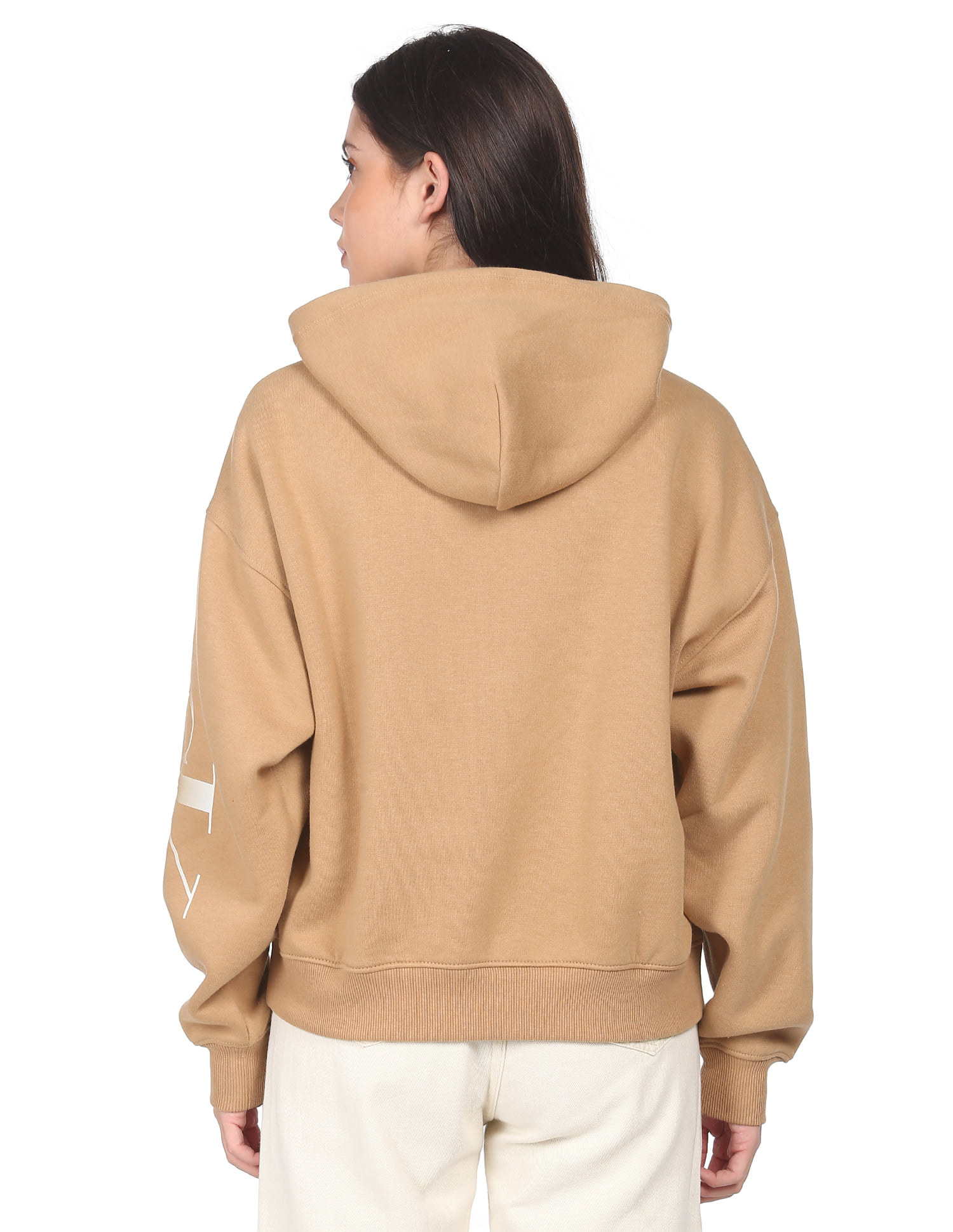 Buy Calvin Klein Jeans Women Khaki Gradient Mono Logo Hoodie 