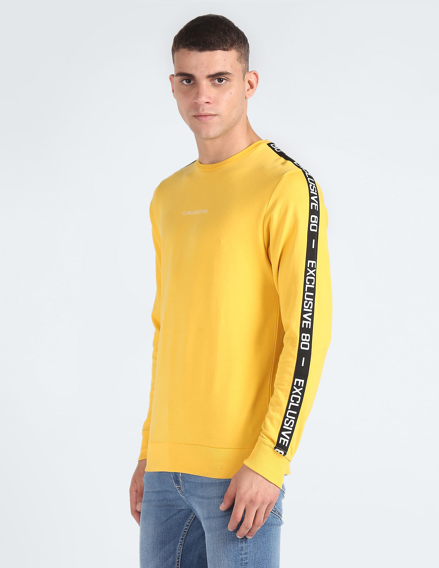 Flying Machine Crew Neck Brand Tape Sweatshirt