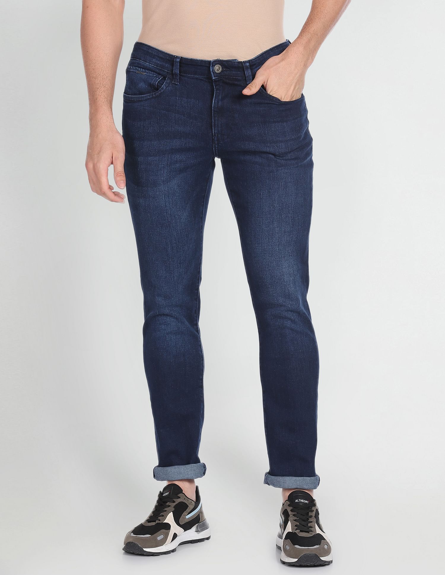 Arrow Sports Mid Rise Slim Fit Jeans