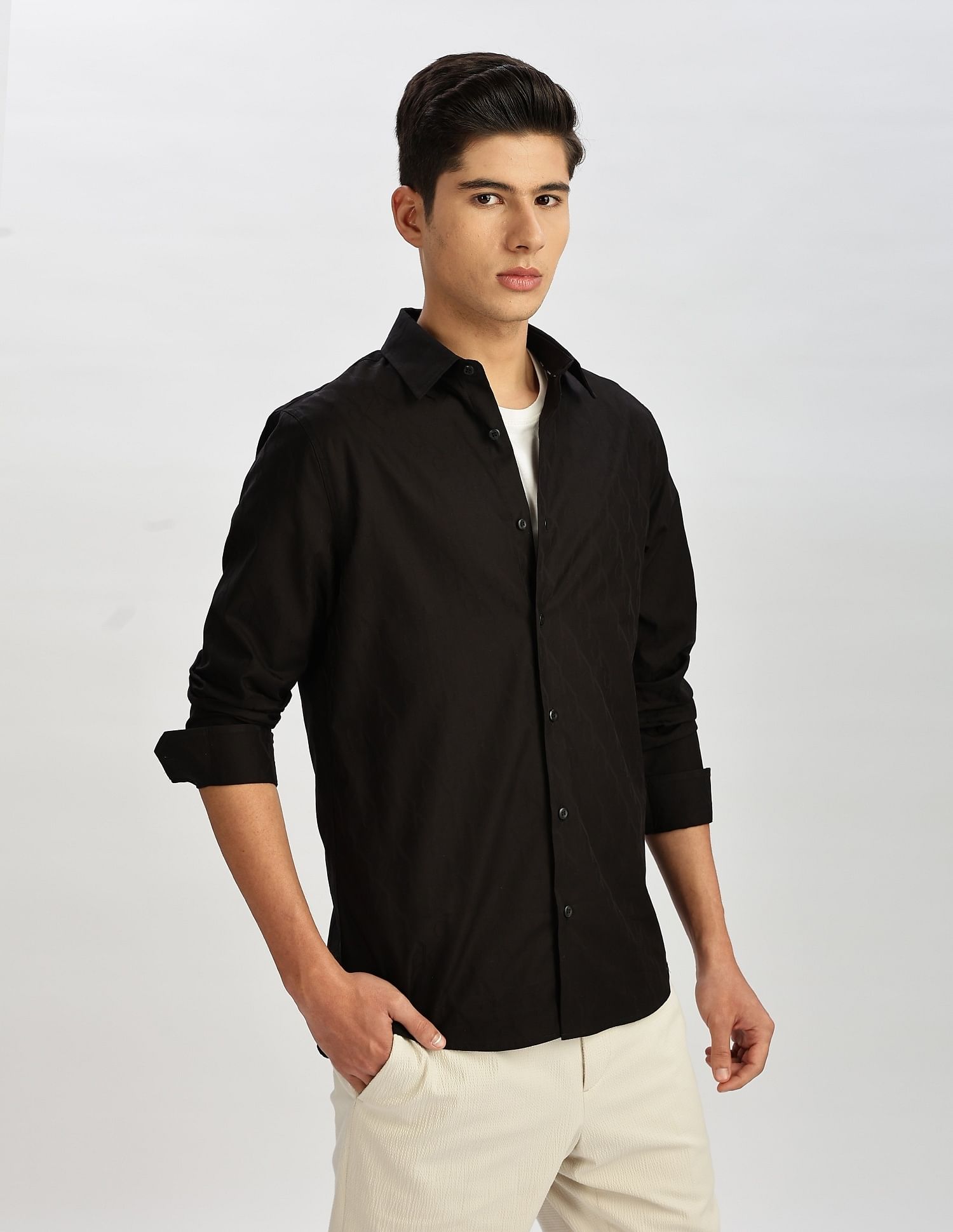 Calvin Klein Jeans Logo Slim Fit Jaquard Woven Shirt