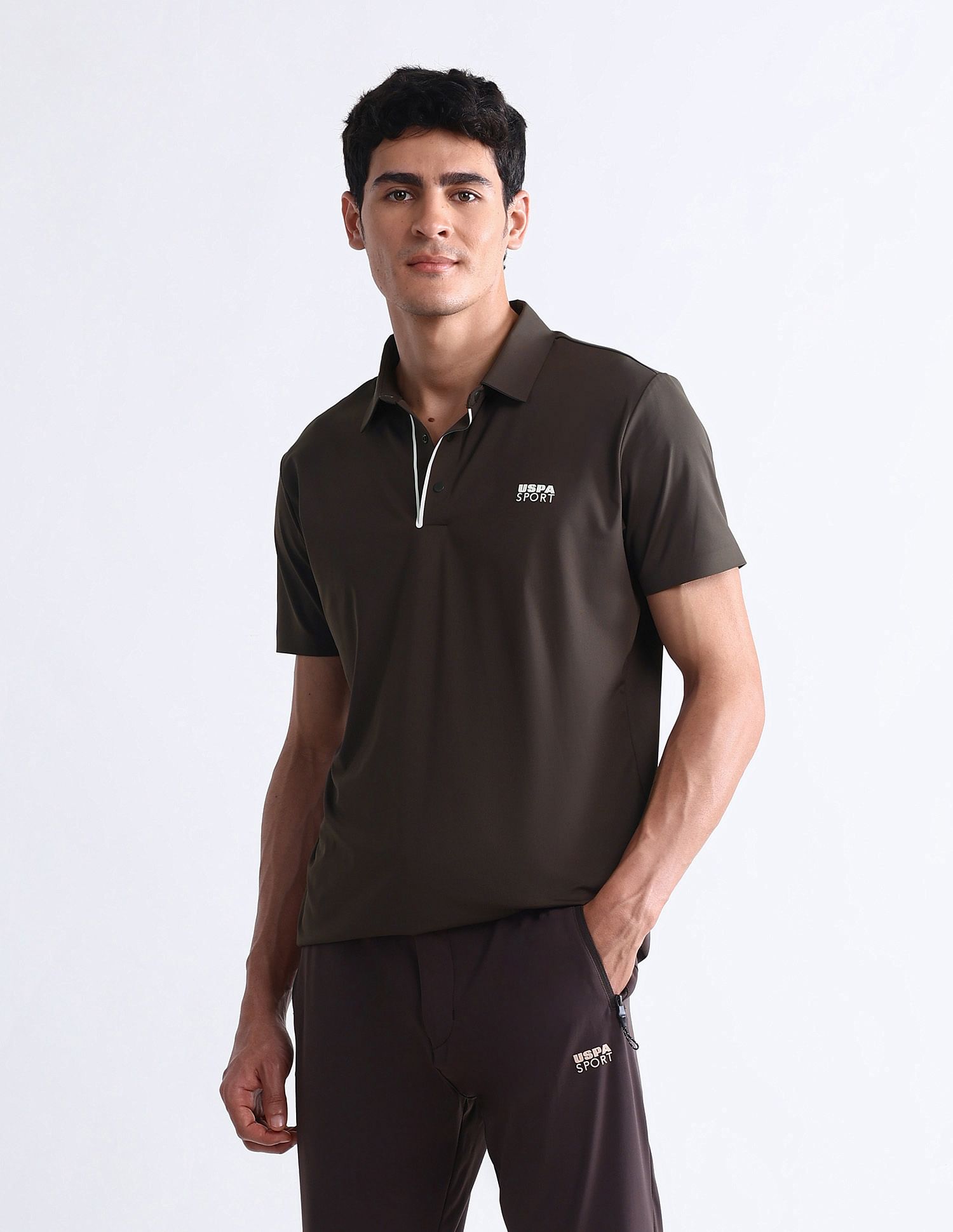 USPA Active Solid Slim Fit Polo Shirt