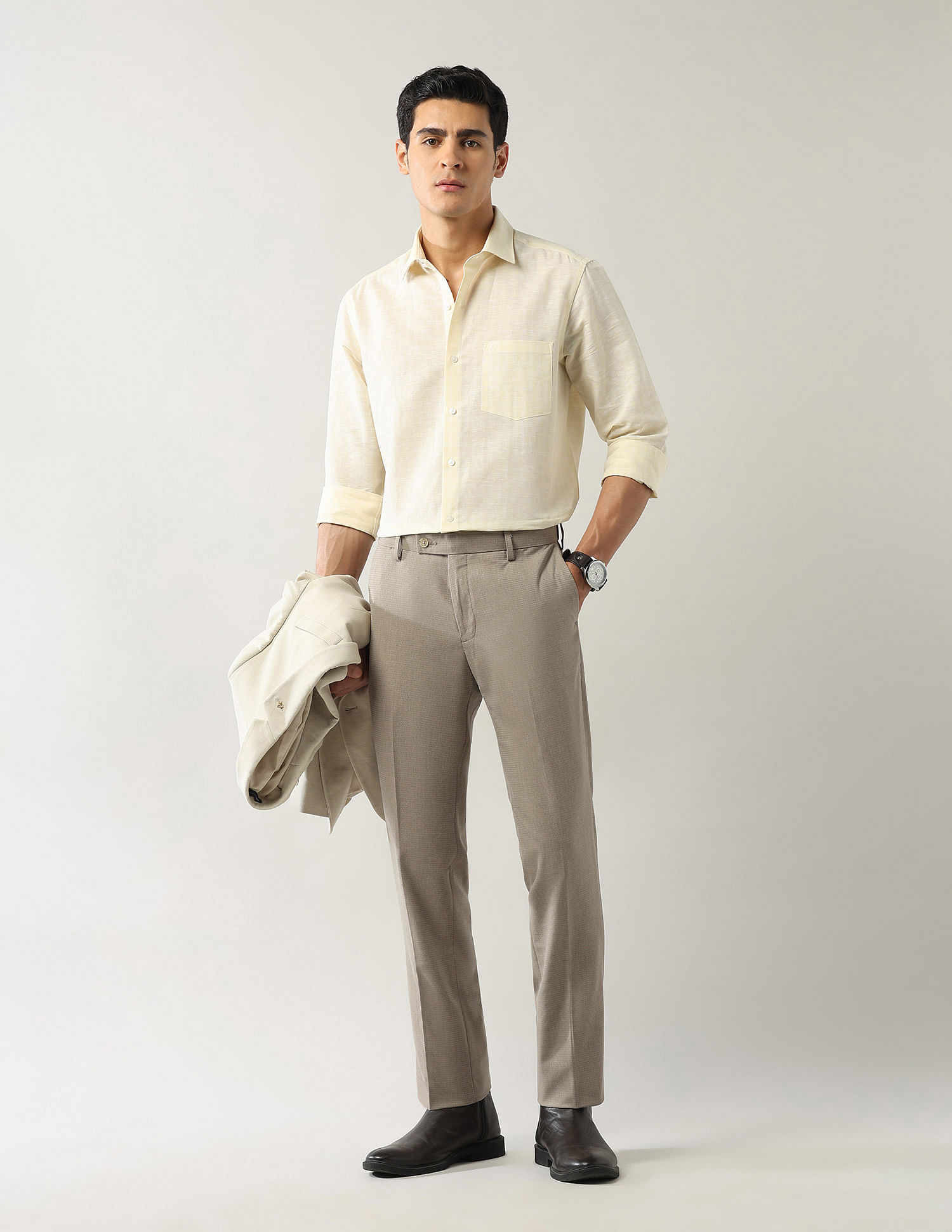 Arrow Textured Autoflex Dobby Trousers