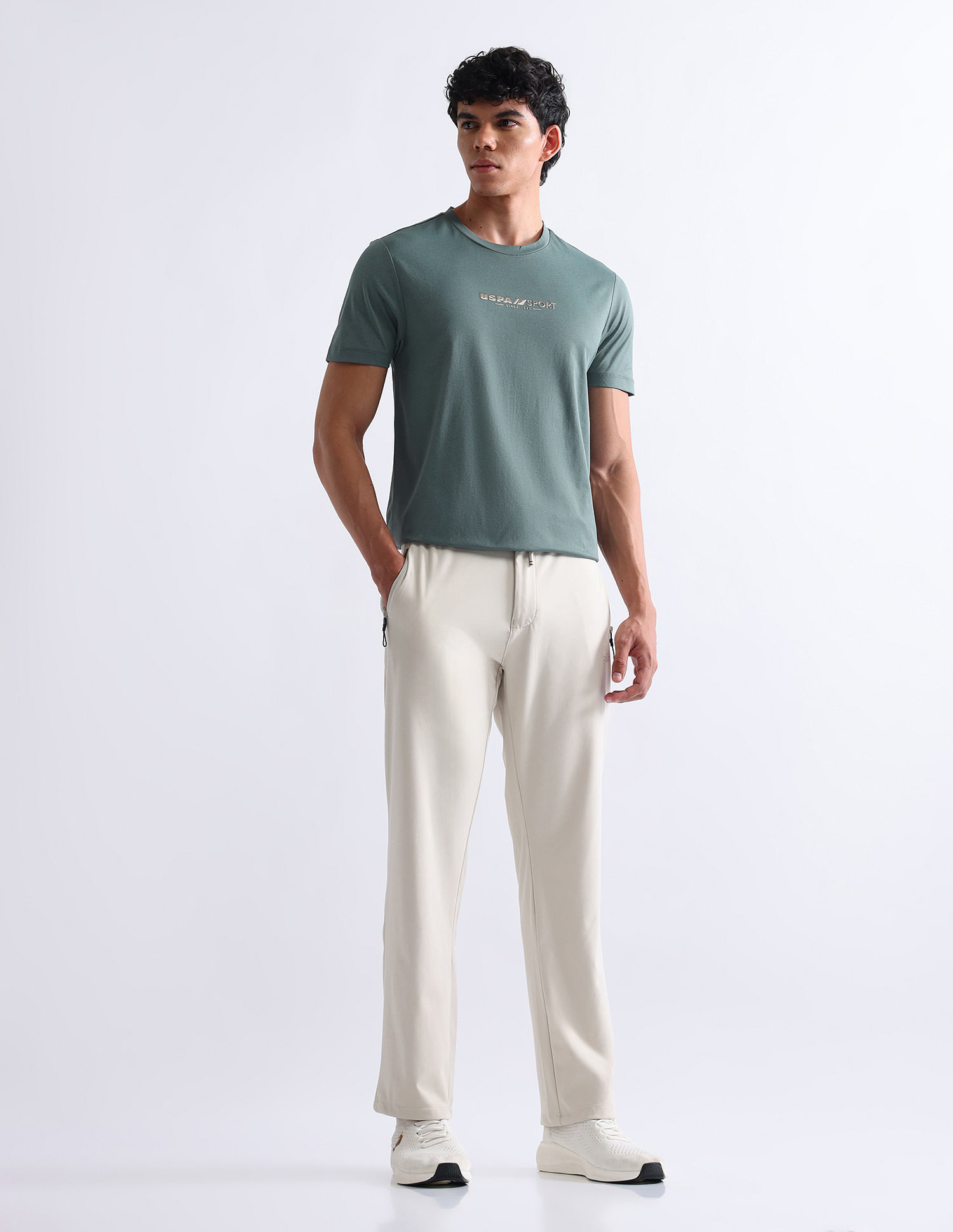USPA Active Solid Slim Fit T-Shirt