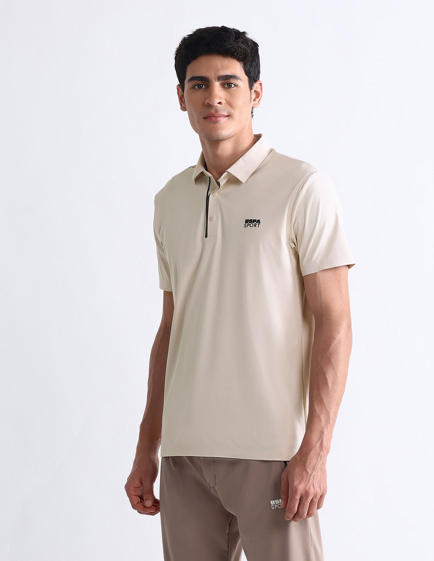 USPA Active Solid Slim Fit Polo Shirt