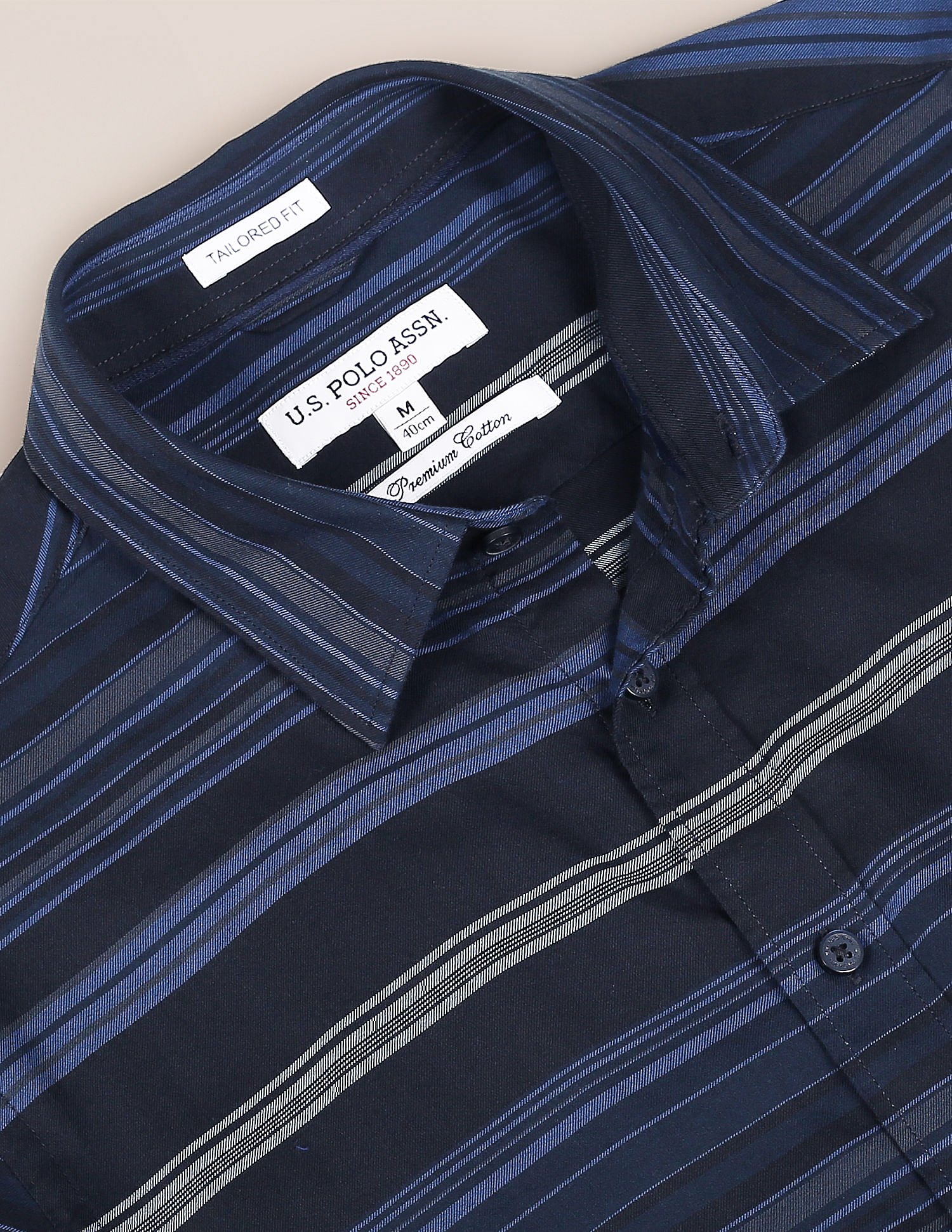 U.S. Polo Assn. Cutaway Collar Horizontal Stripe Shirt