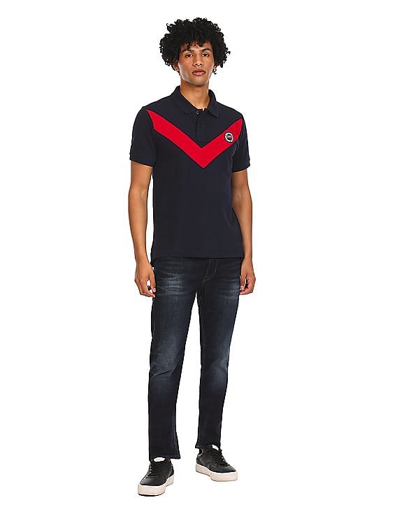 U.S. Polo Assn. Cotton Colour Block Polo Shirt