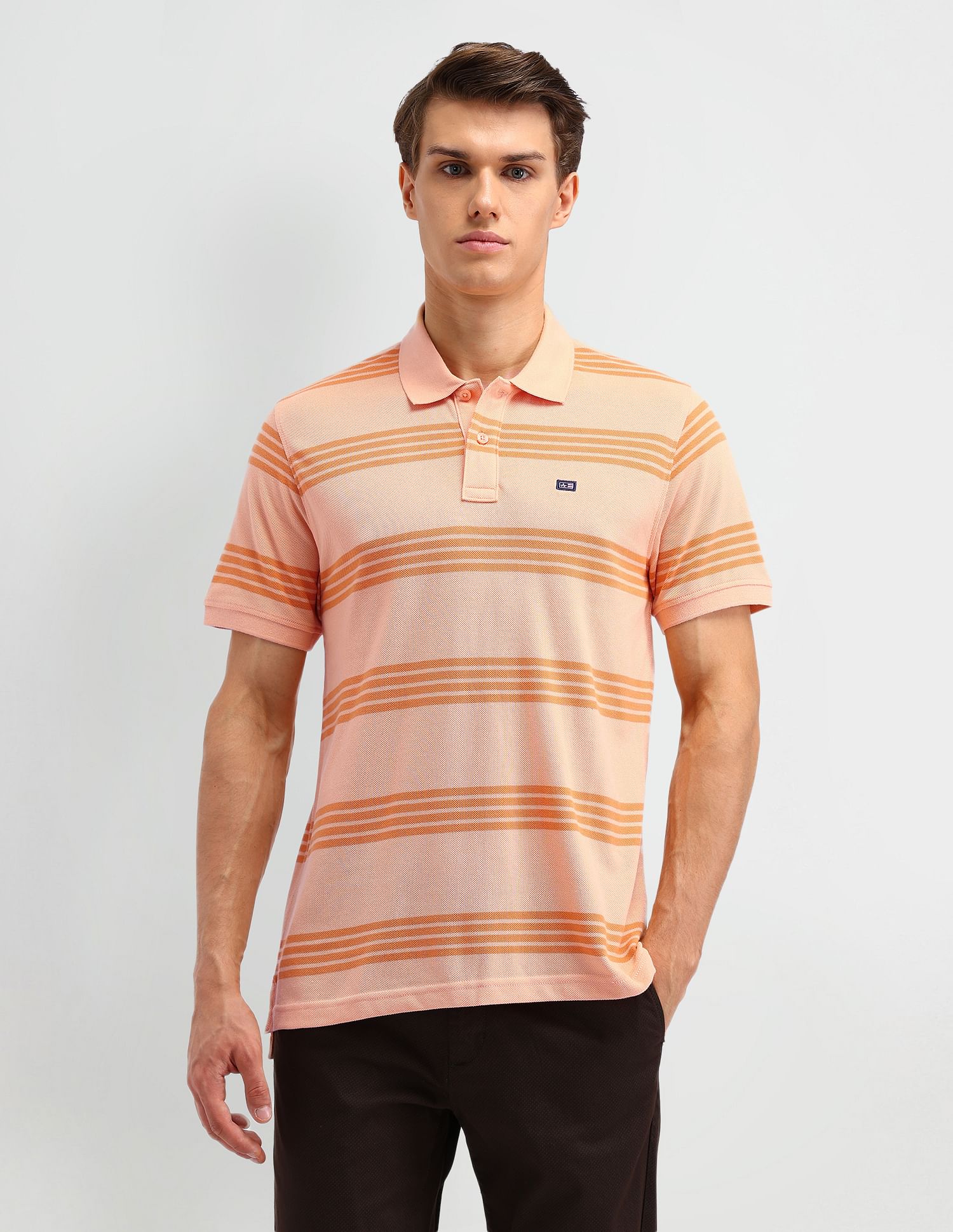 Arrow Sport Horizontal Striped Regular Fit Polo Shirt