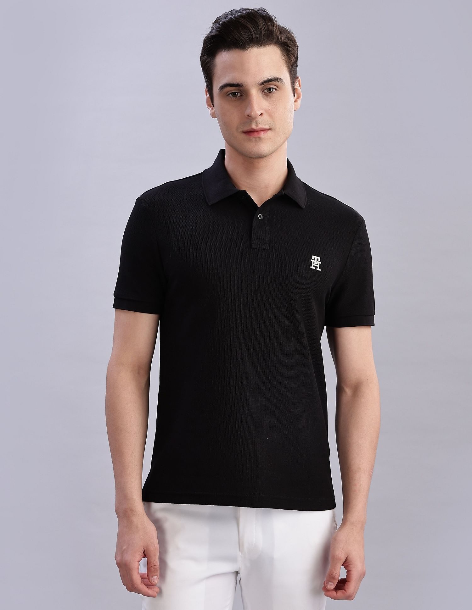 Tommy Hilfiger Solid Regular-Fit Cotton Polo Shirts