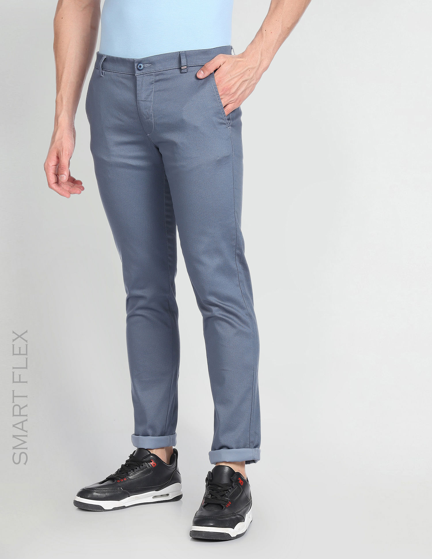 Buy Blue Trousers & Pants for Men by Arrow Newyork Online | Ajio.com