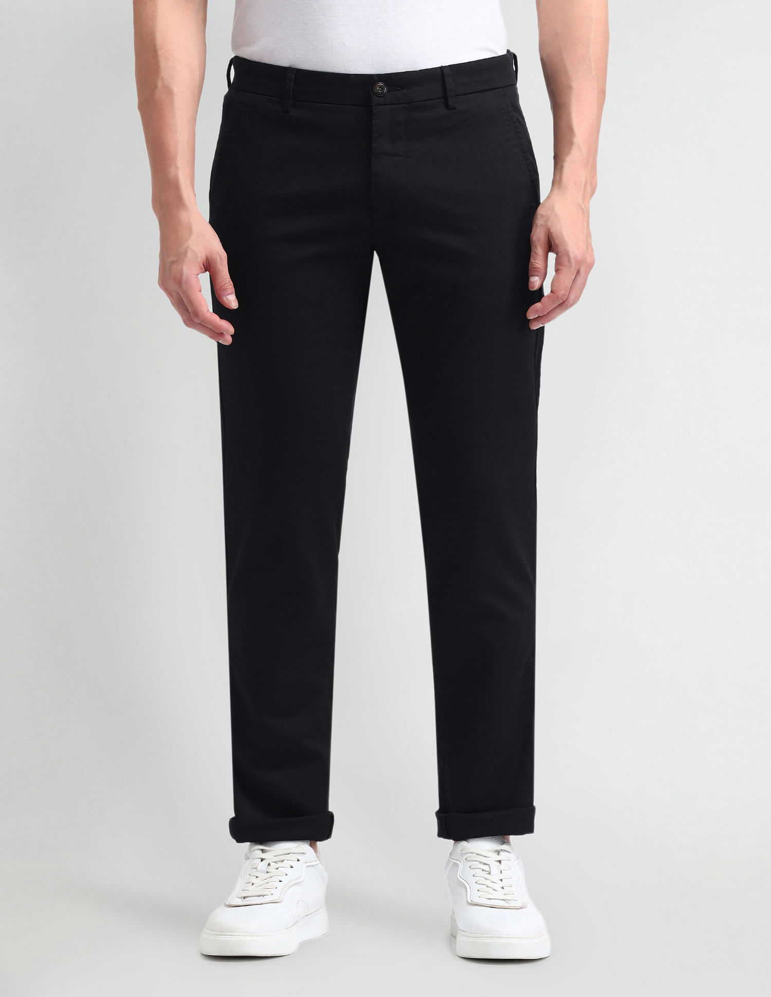 Arrow Sport Slim Fit Flat Front Trousers