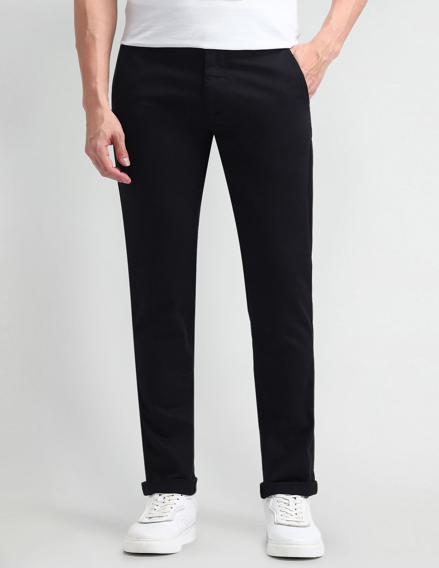 Arrow Sport Slim Fit Flat Front Trousers