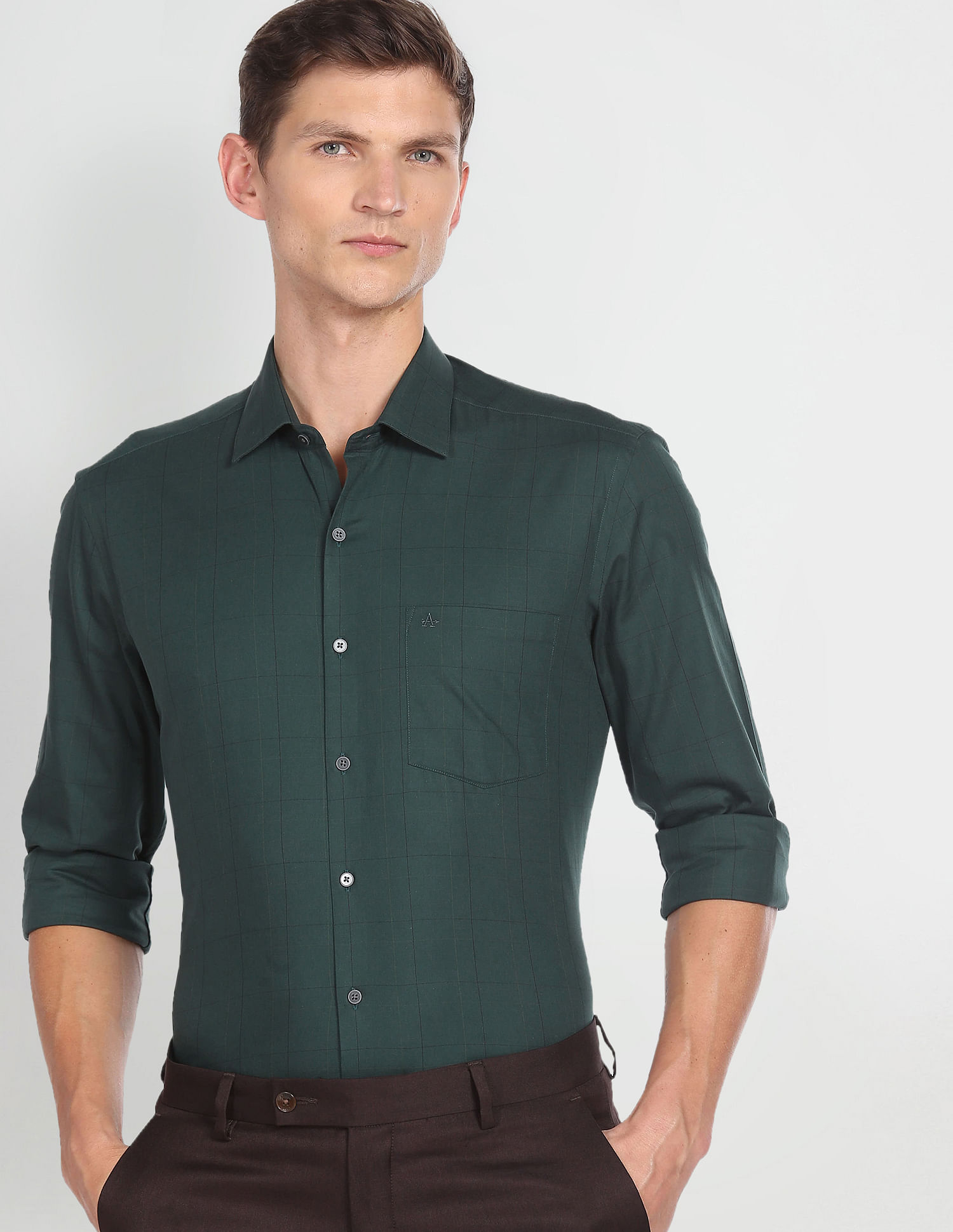 Arrow Windowpane Check Cotton Shirt