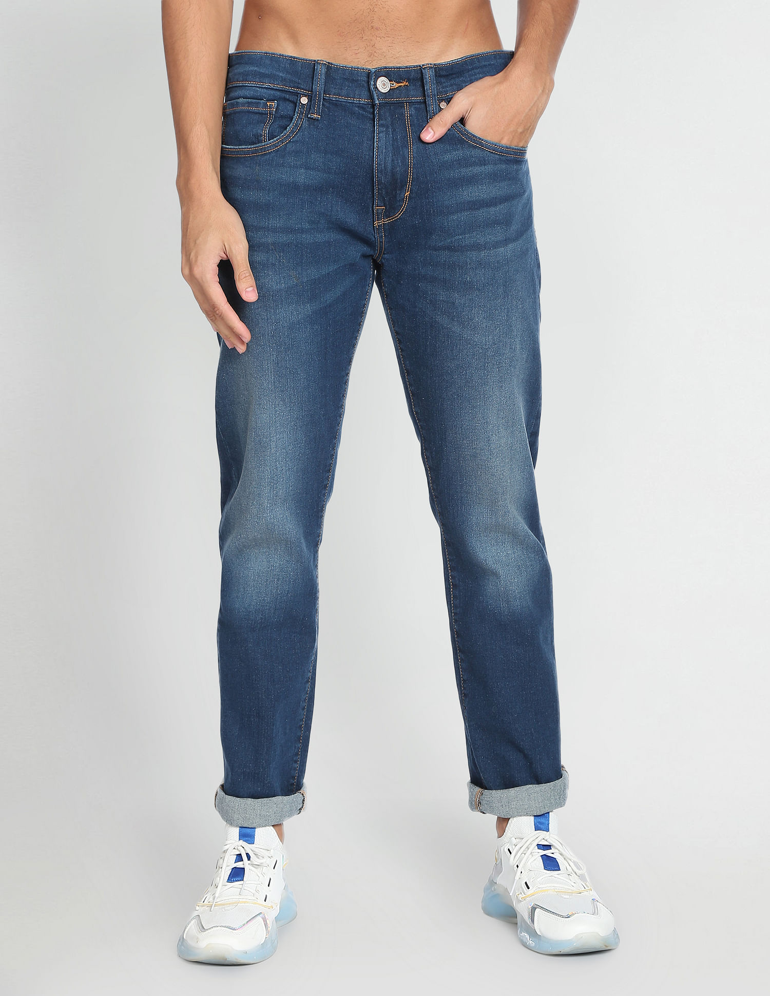 Flying Machine Stone Wash Straight Fit Classic Vintage Jeans