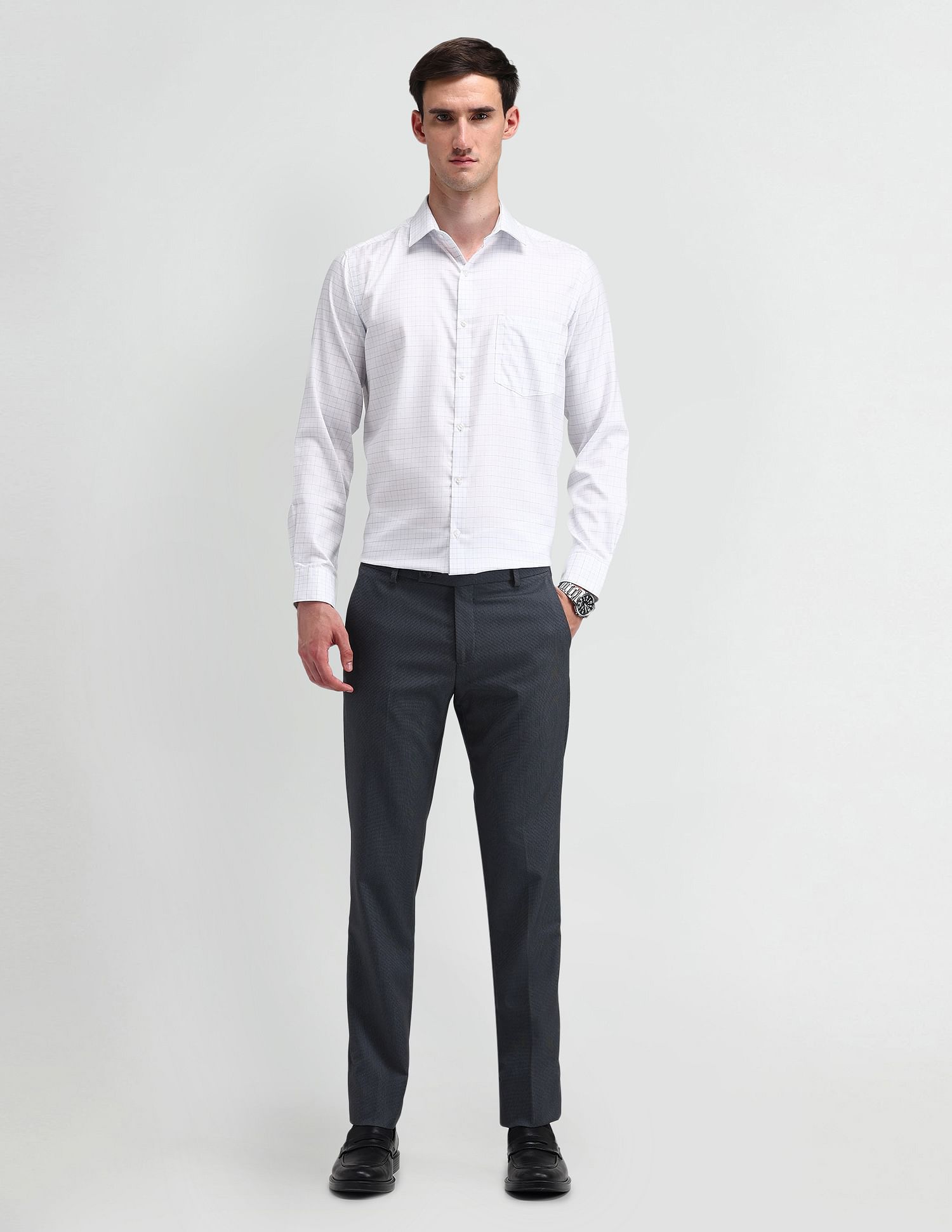 Arrow Liberty Classic Fit Grid Tattersall Checked Shirt