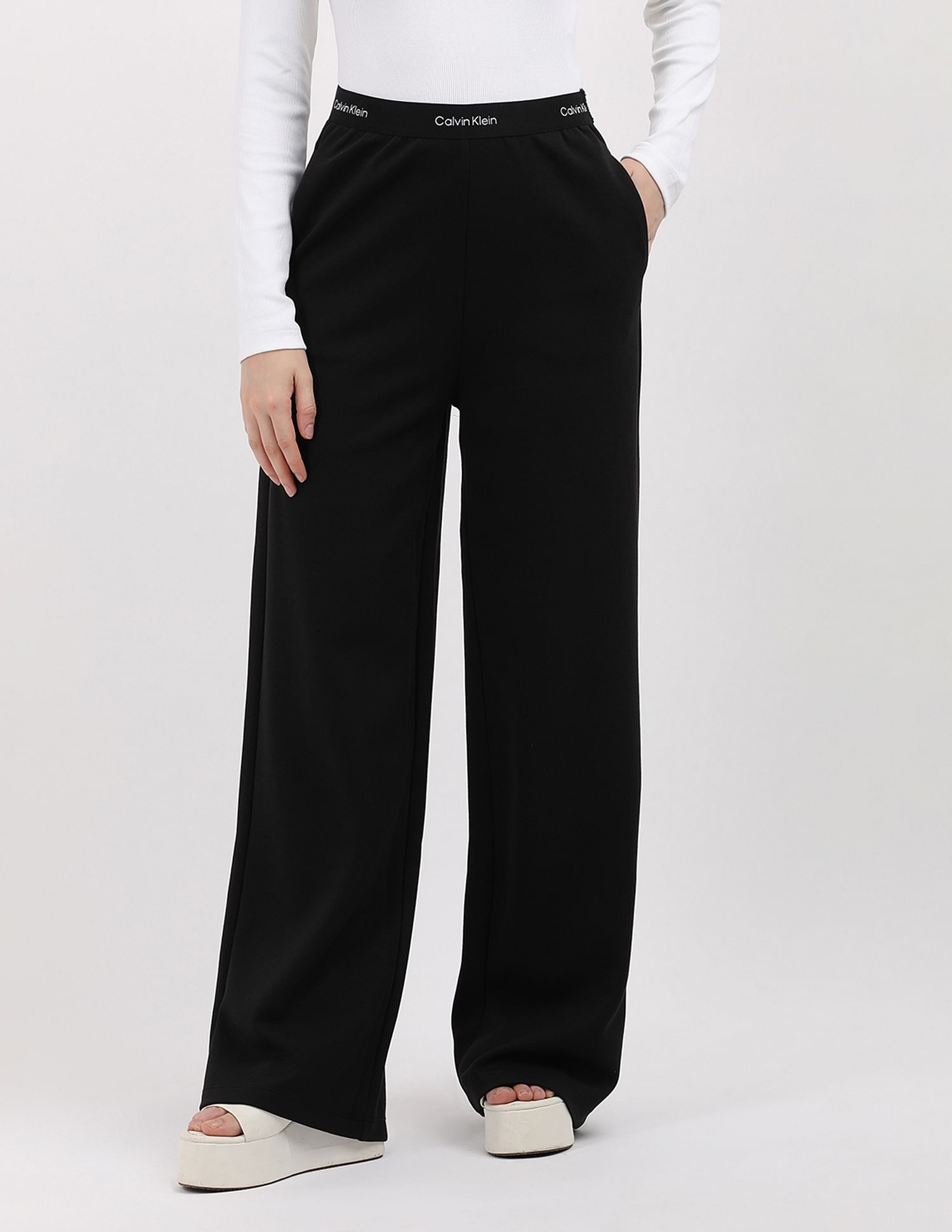 Calvin Klein Mid Rise Brand Elasticized Track Pants
