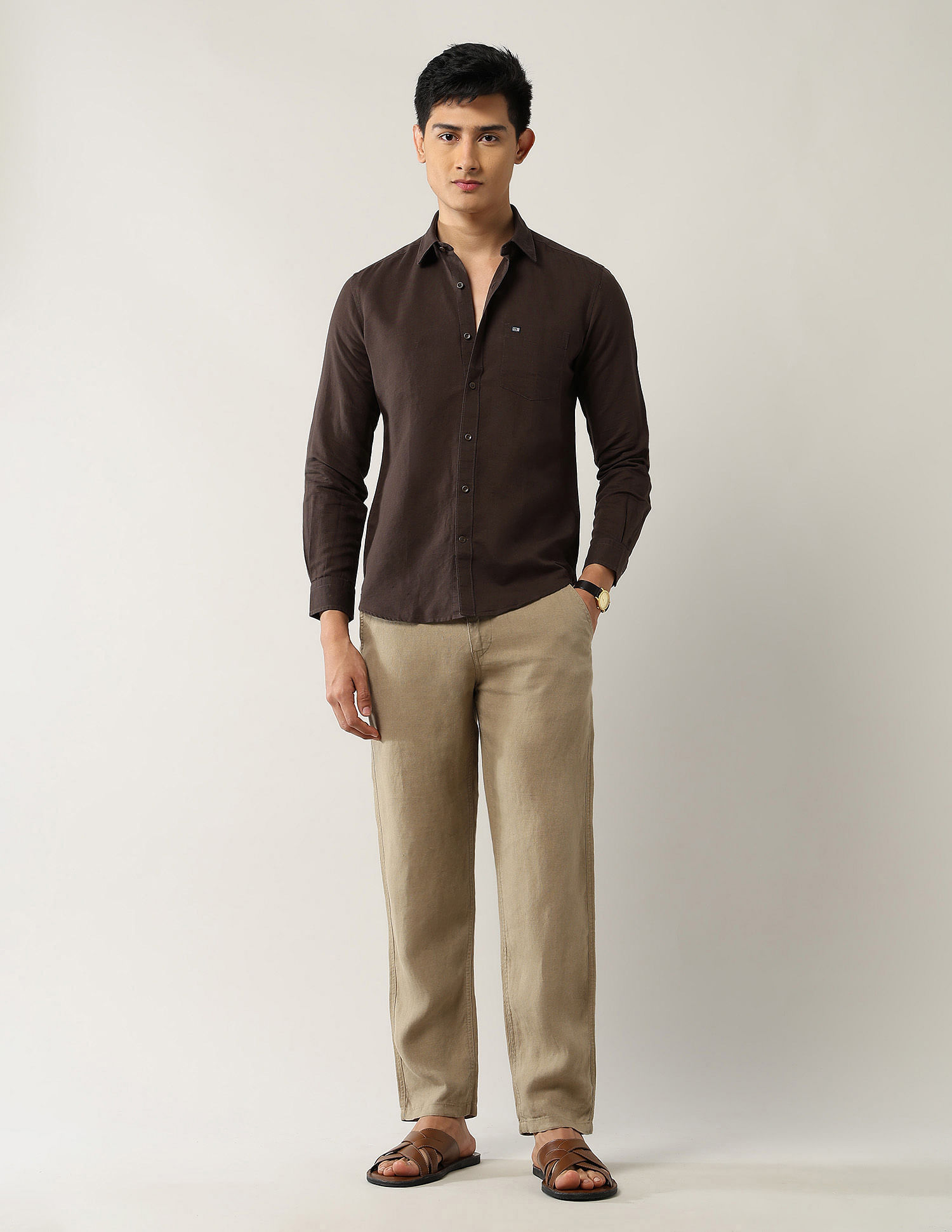 Arrow Sport Slim Fit Pure Linen Shirt
