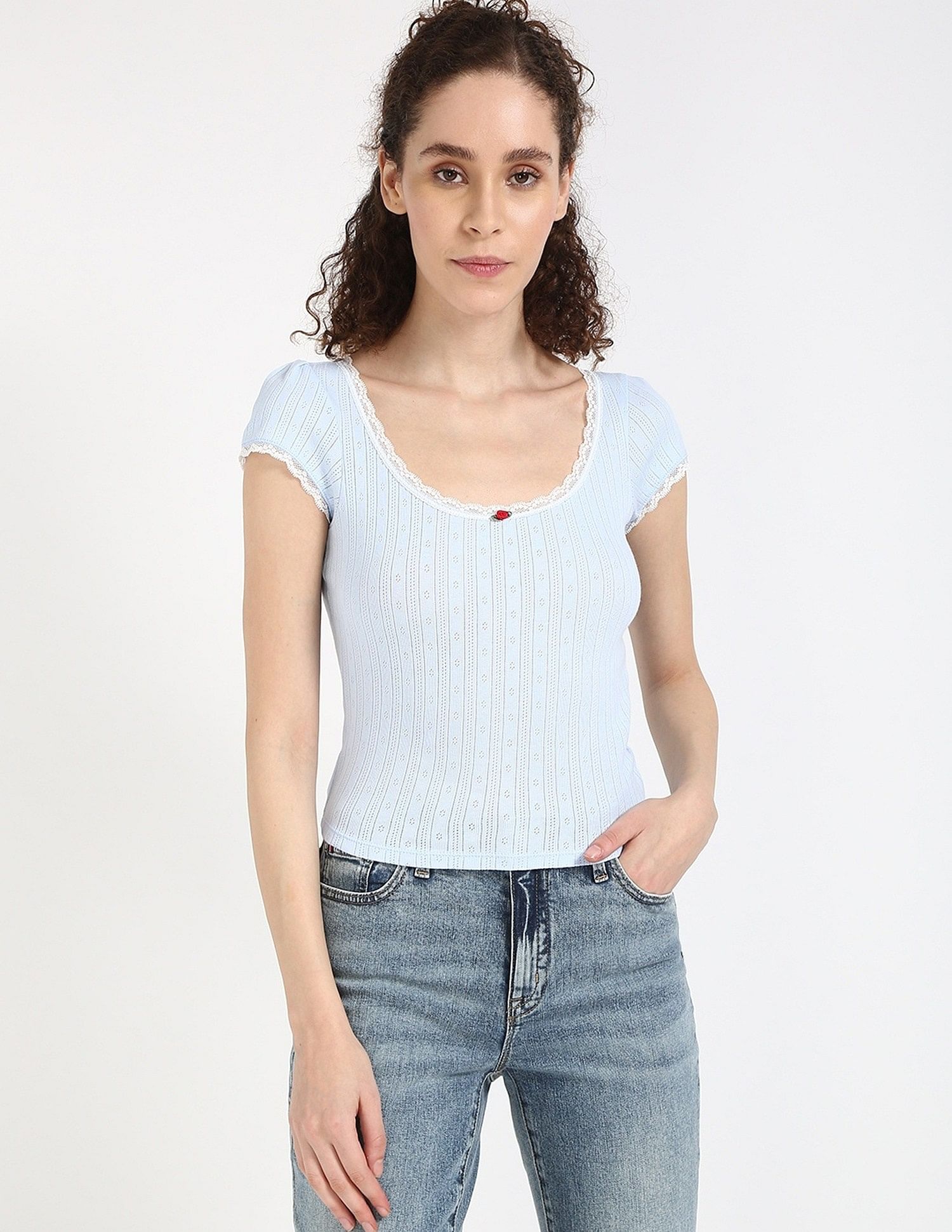 Tommy Hilfiger Slim-Fit Cotton Round Neck Top