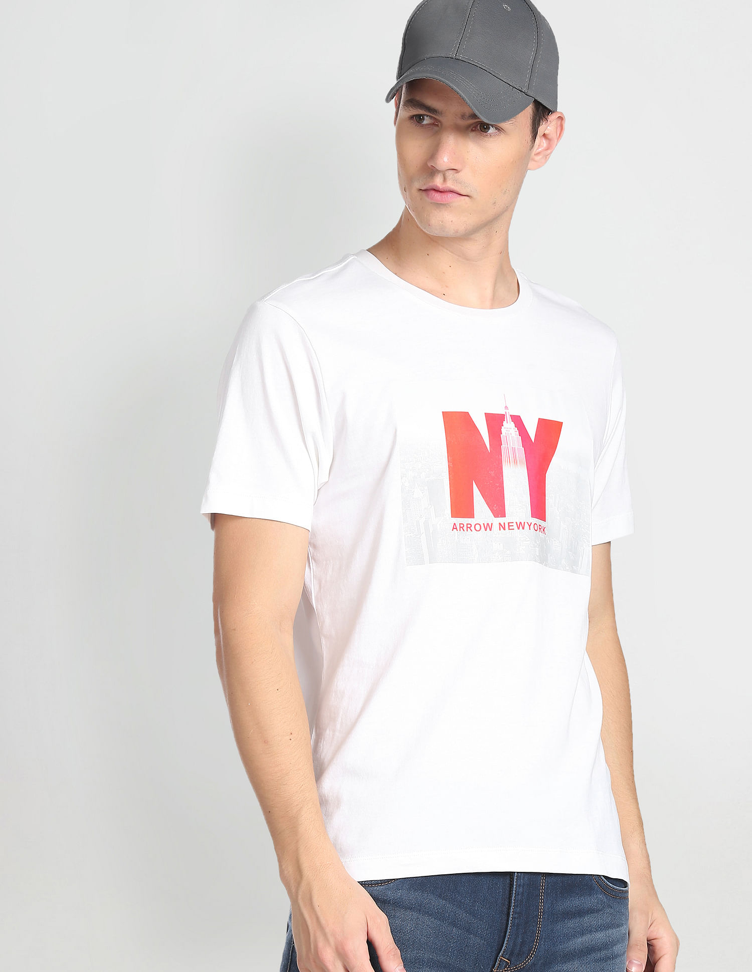 Arrow Newyork Brand Print Pure Cotton T-Shirt
