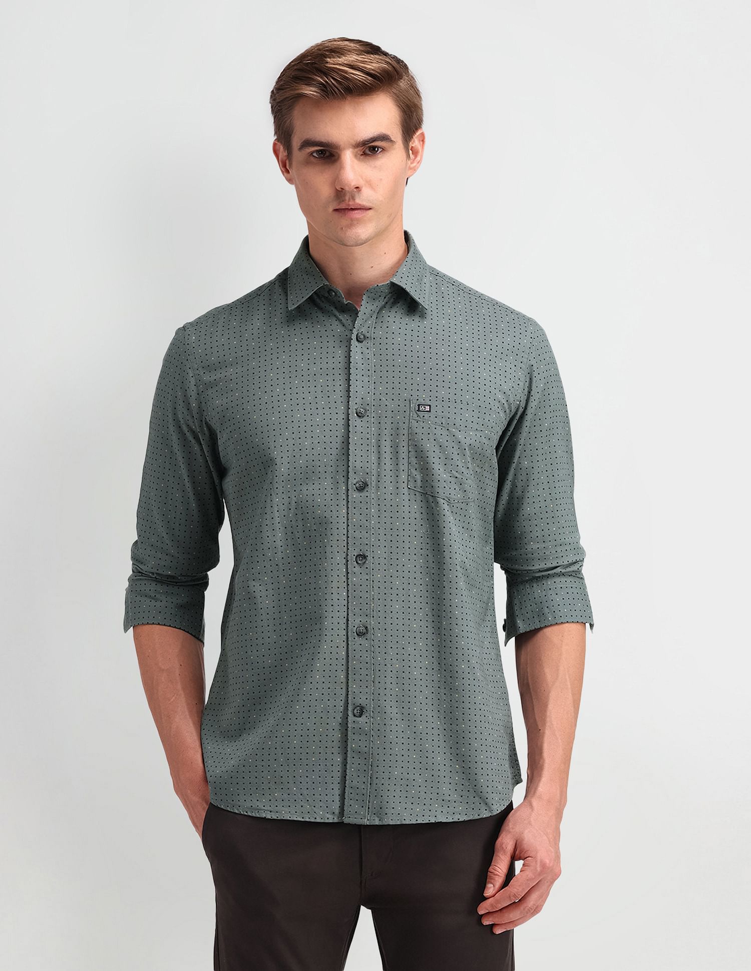 Arrow Sport All-over Print Cotton Shirt