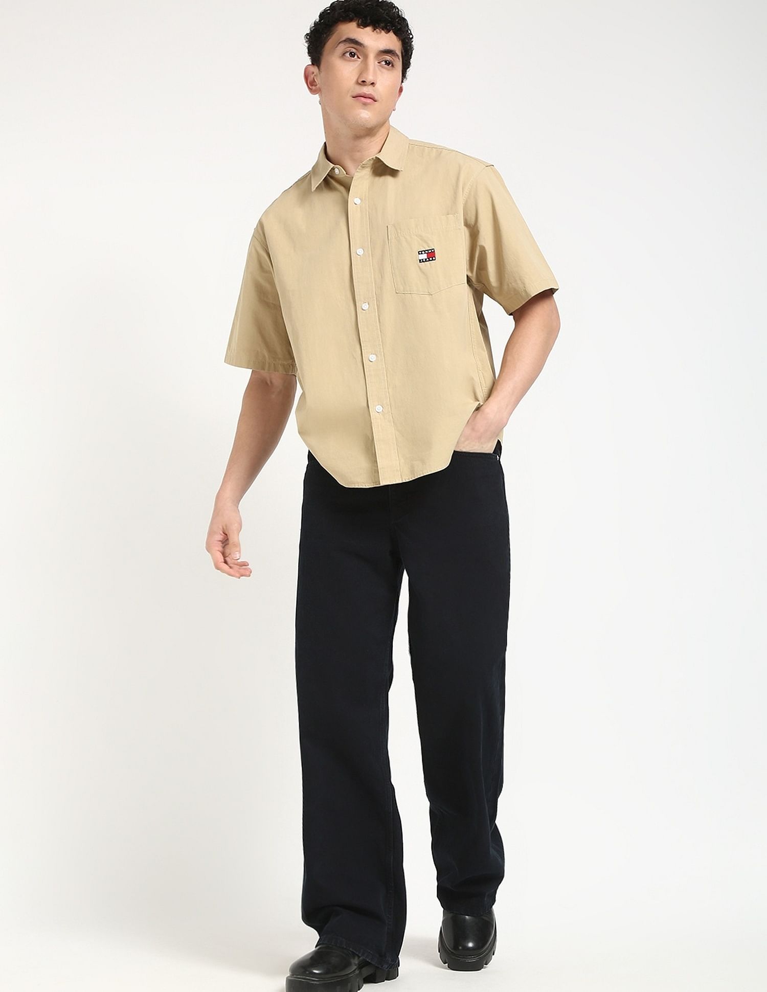 Tommy Hilfiger Solid Oversize-Fit Cotton Shirt