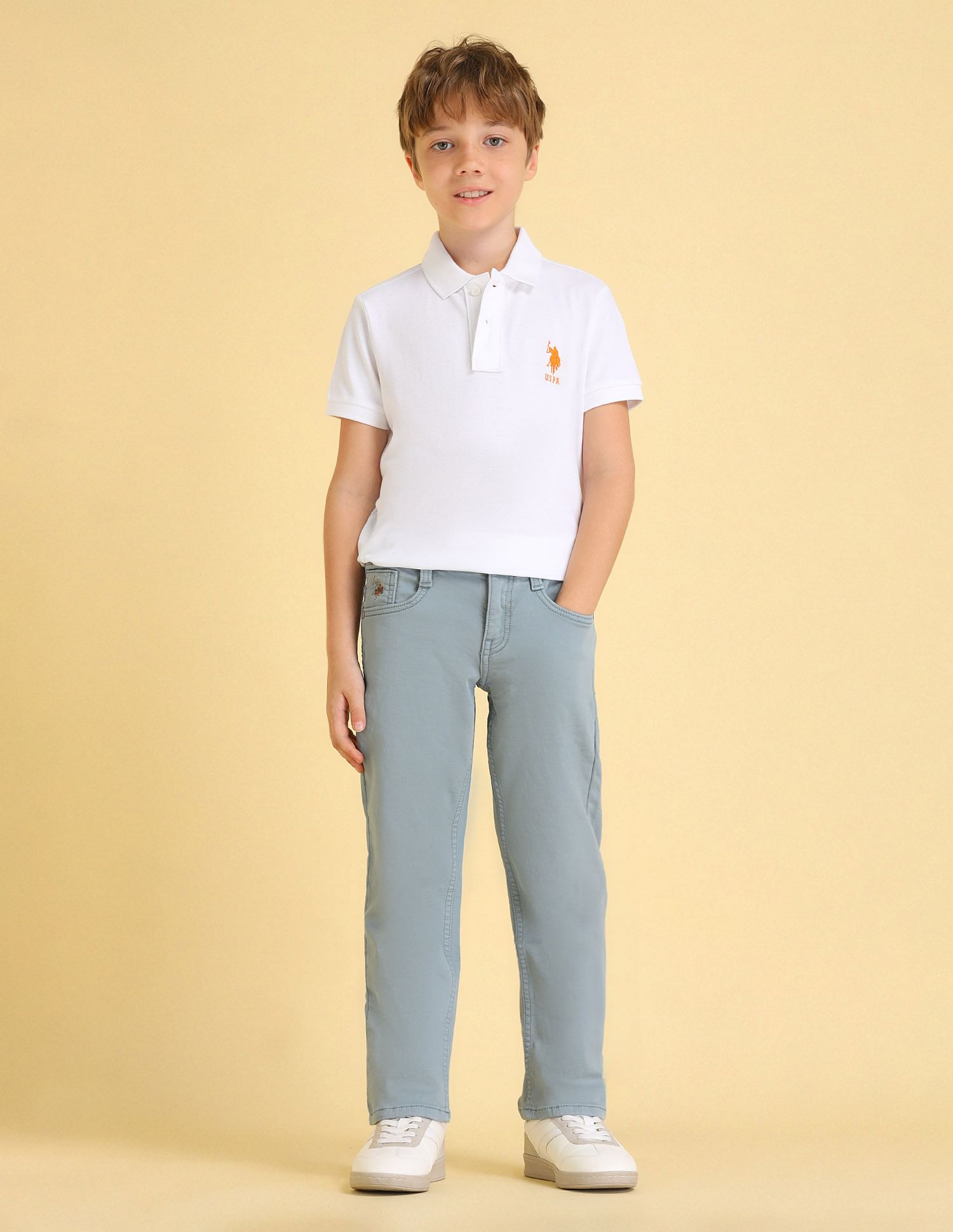 U.S. Polo Assn. Kids Boys Relaxed Fit Mid Rise Jeans