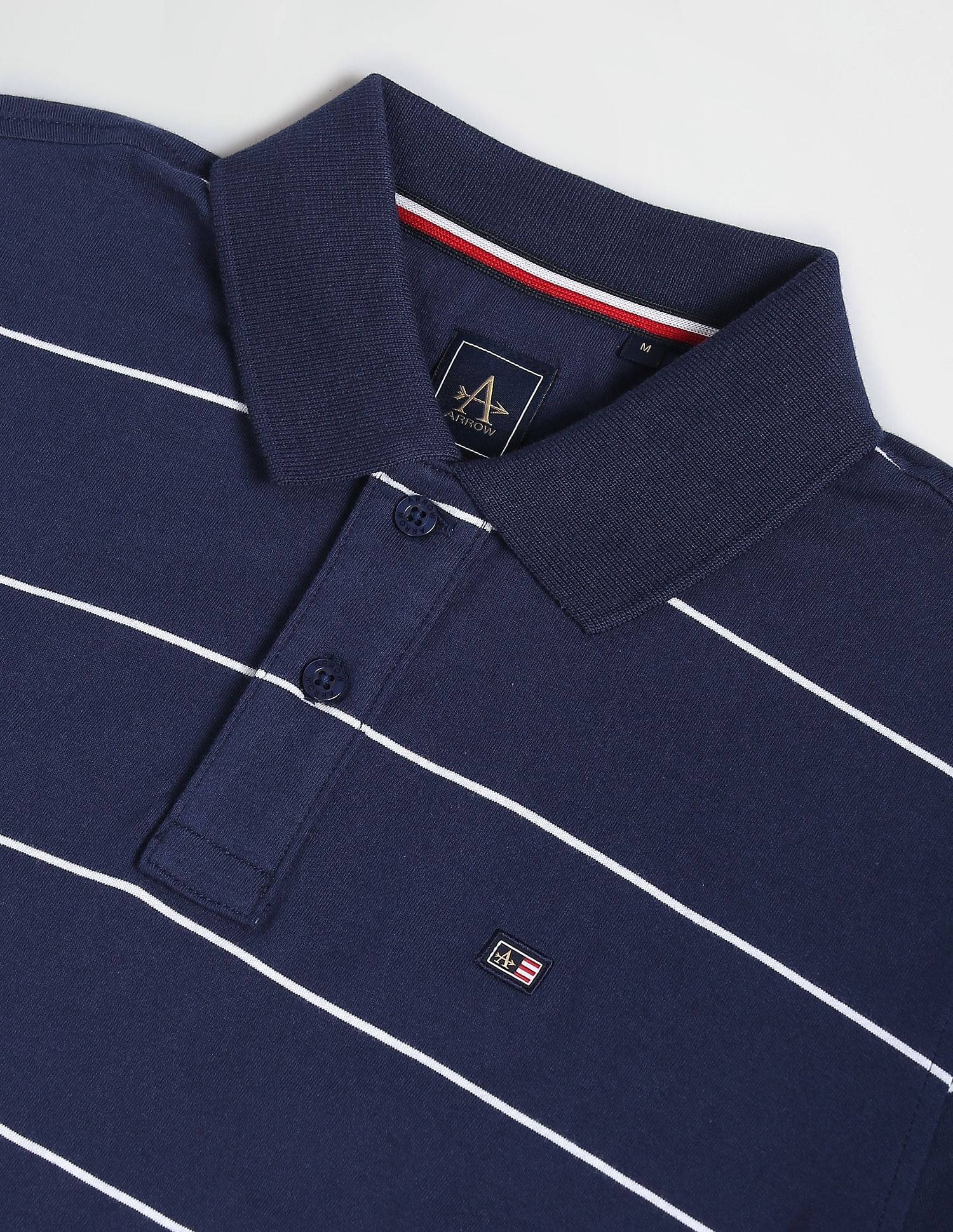 Arrow Sports Horizontal Stripe Cotton Polo Shirt