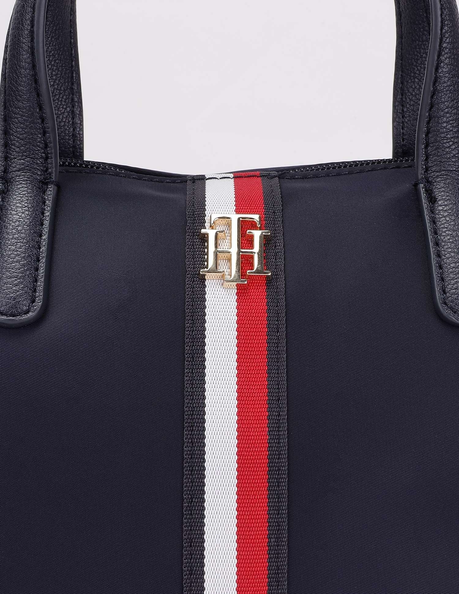 Tommy Hilfiger Solid Blue Nylon Handbag