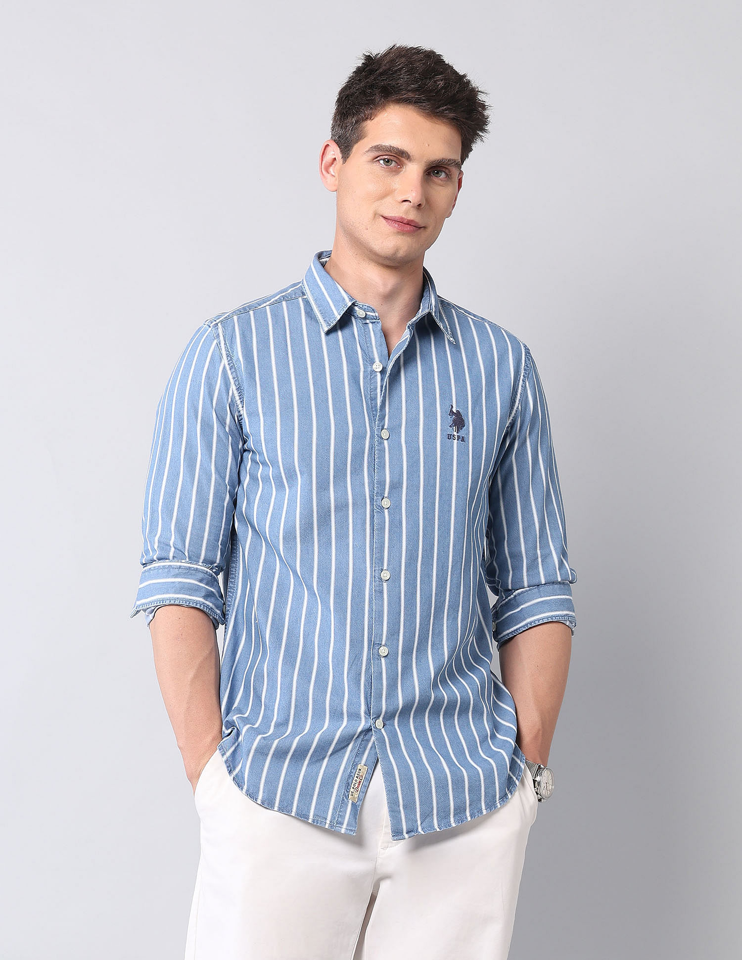 U.S. Polo Assn. Denim Co. Regular Fit Twill Pure Cotton Shirt