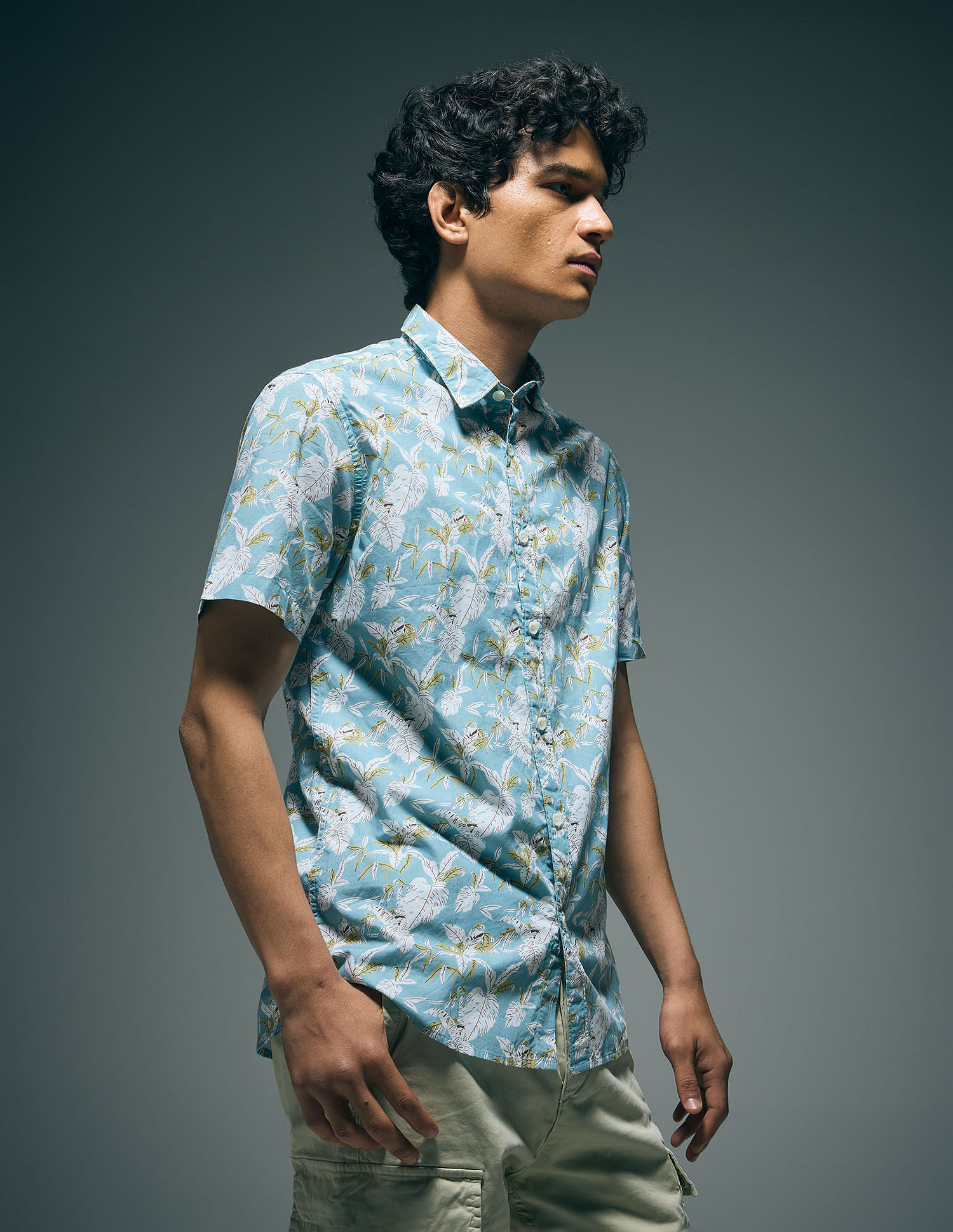 Flying Machine Tropical Print Slim Fit Shirt