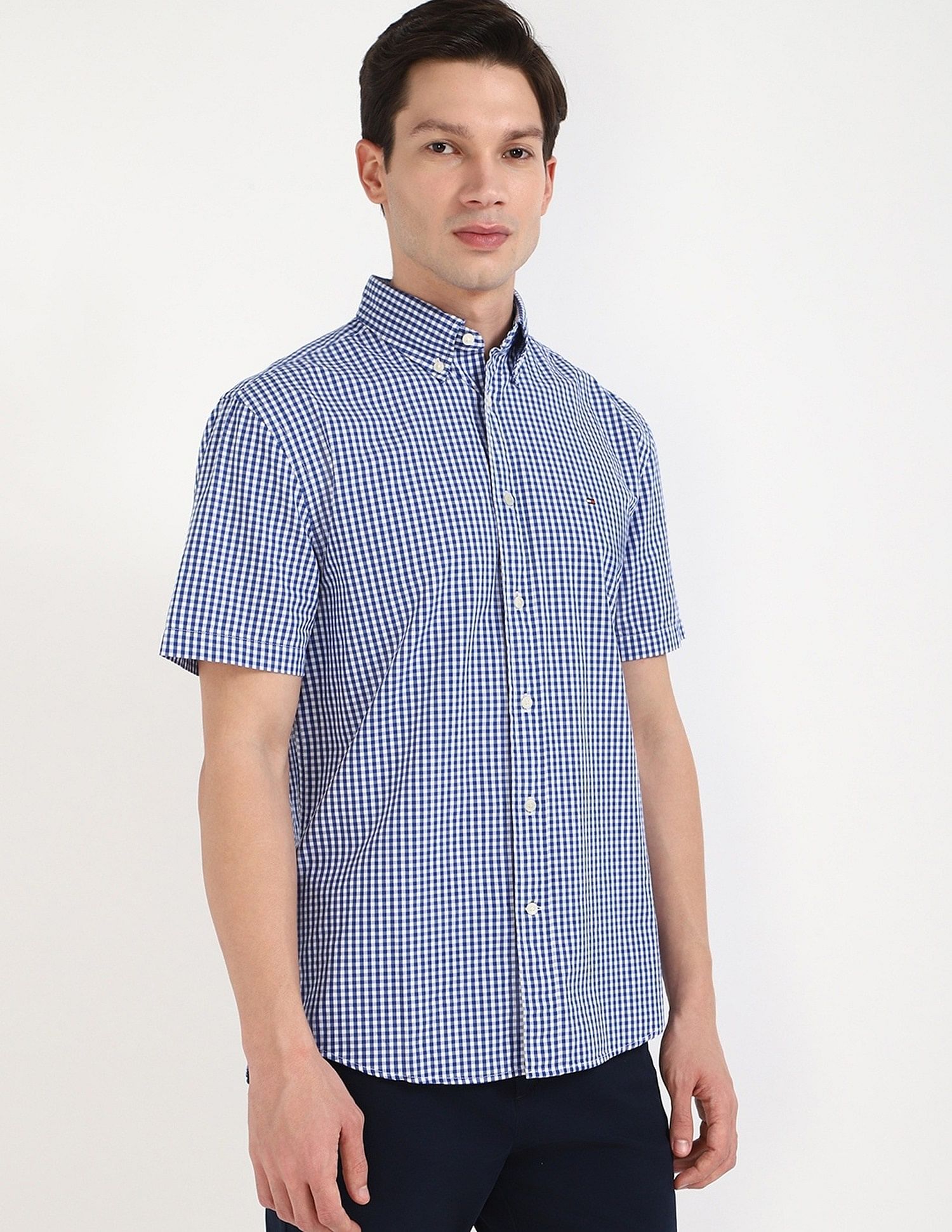 Tommy Hilfiger Checks Regular-Fit Poplin Woven Shirt