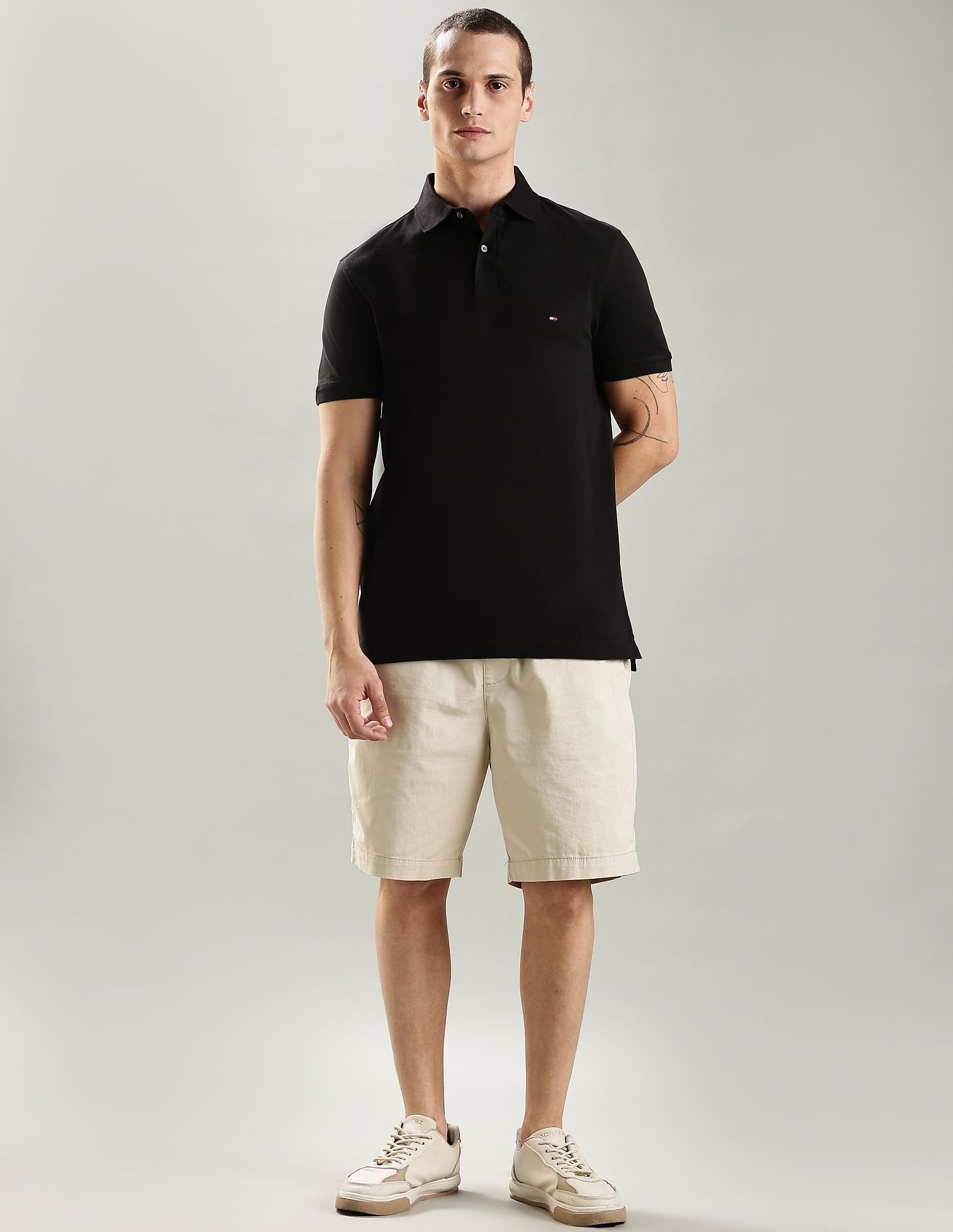 Tommy Hilfiger Solid Regular Fit Cotton Polo T-Shirt