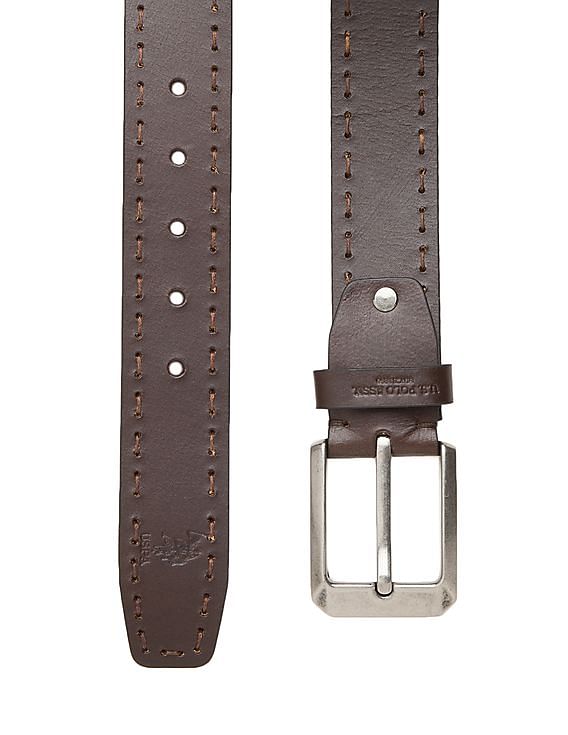 U.S. Polo Assn. Stitch Detail Leather Belt