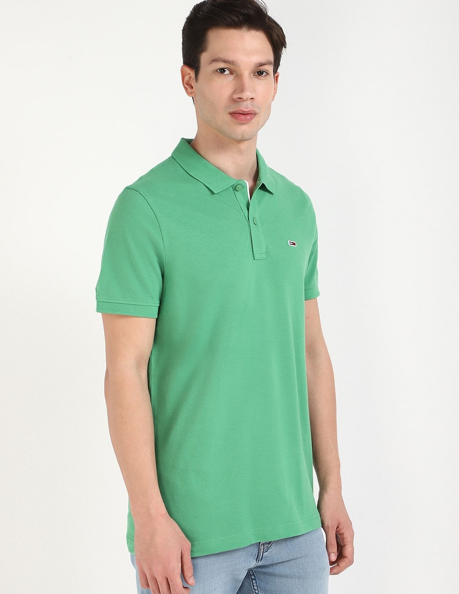 Tommy Hilfiger Solid Slim-Fit Cotton Polo Shirt