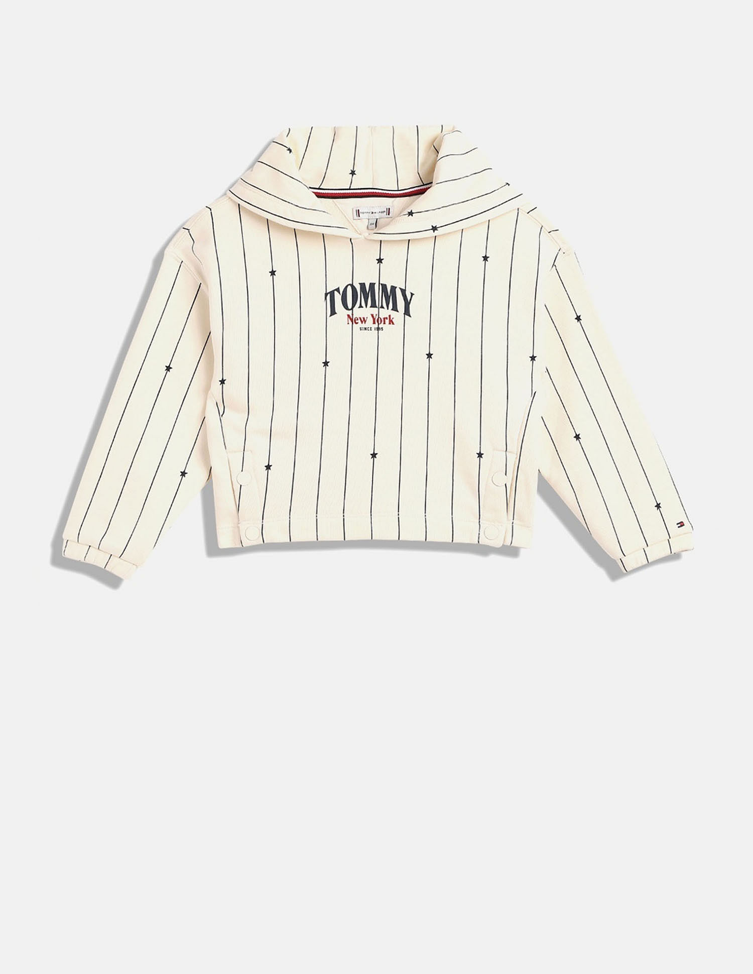 Tommy Hilfiger Kids Girls Striped Relaxed-Fit Cotton Sweatshirt