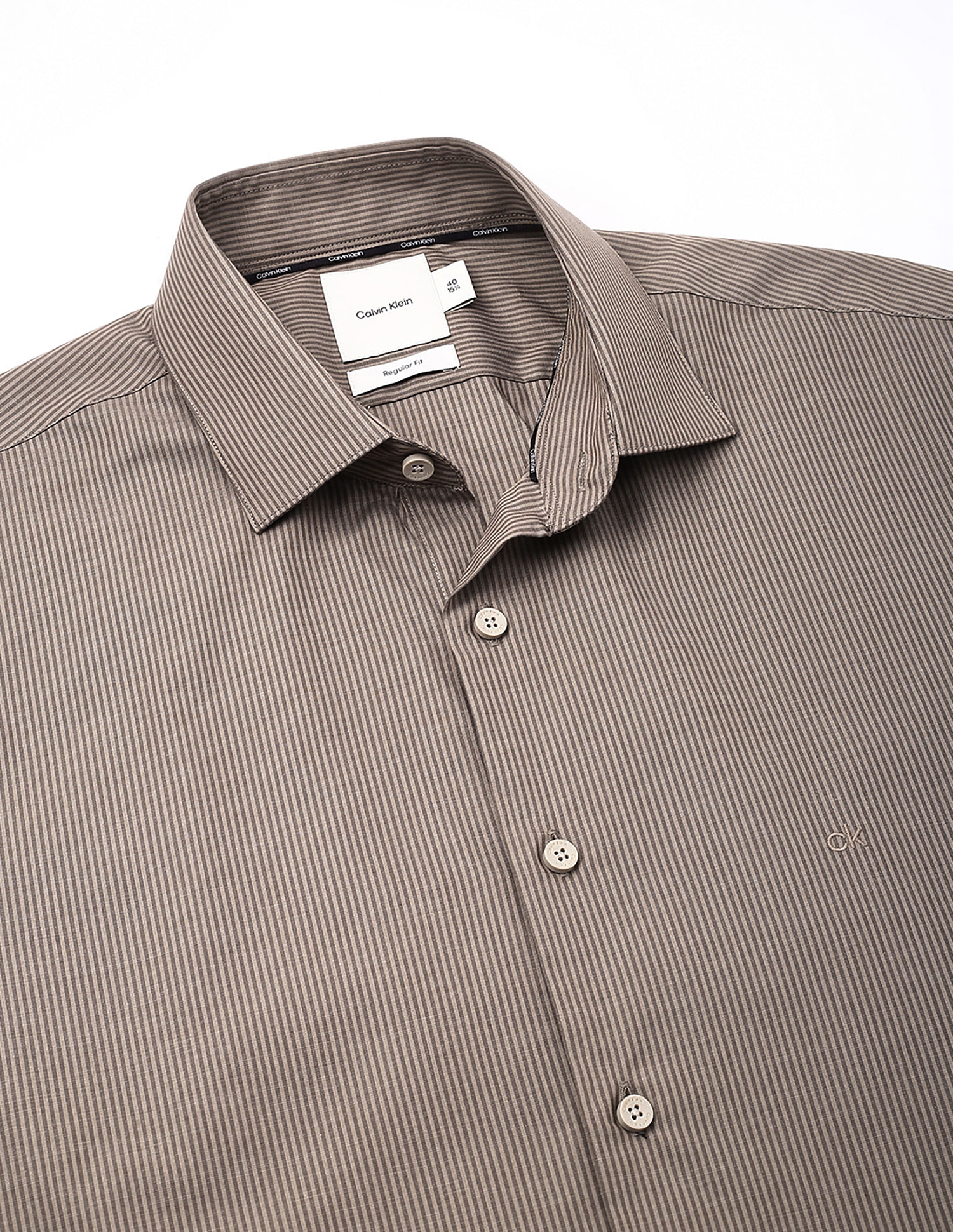 Calvin Klein Jeans Striped Regular-Fit Dobby Woven Shirt