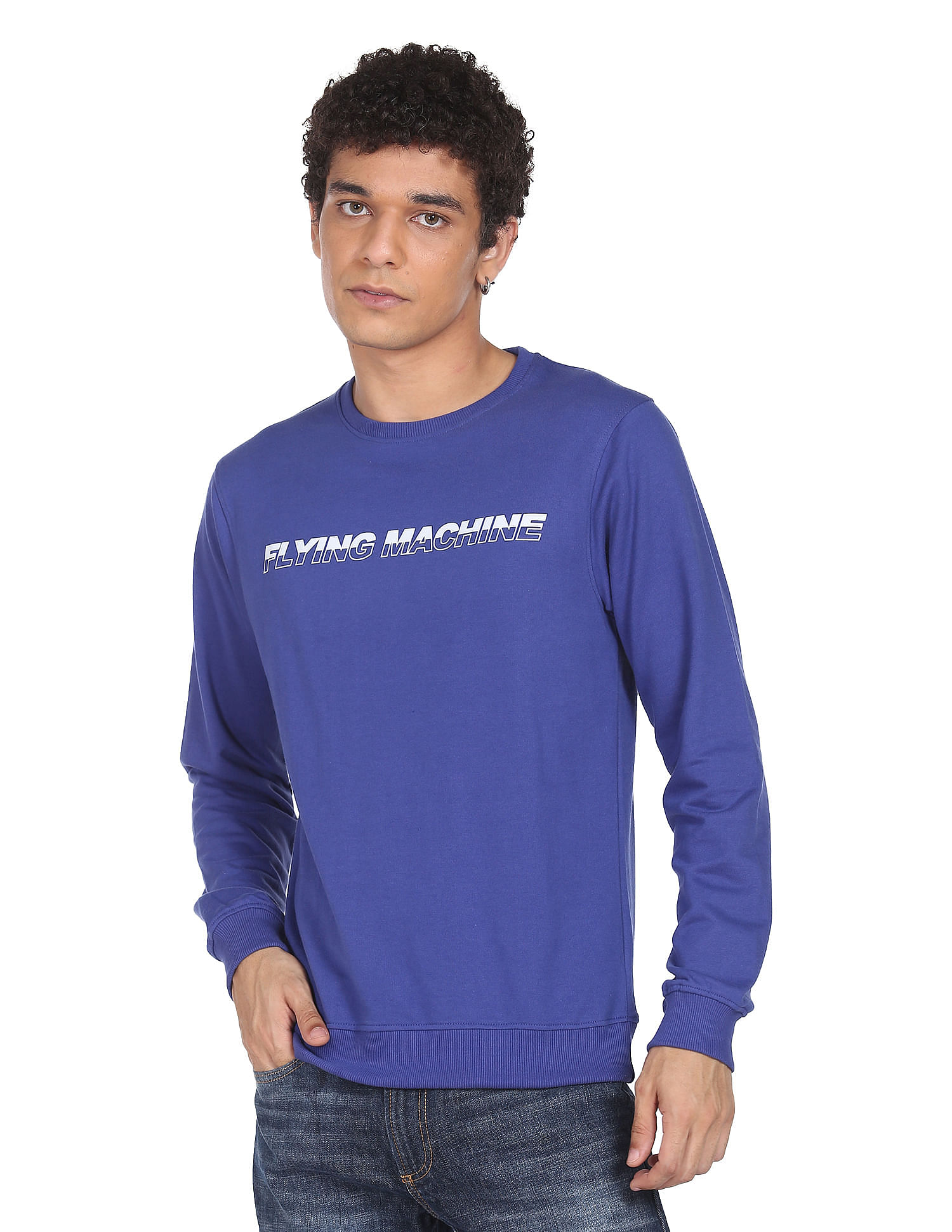 Flying Machine Crew Neck Brand Print Sweatshirt