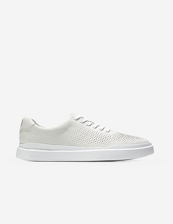 Cole Haan Men White GrandPrø Rally Laser Cut Sneaker