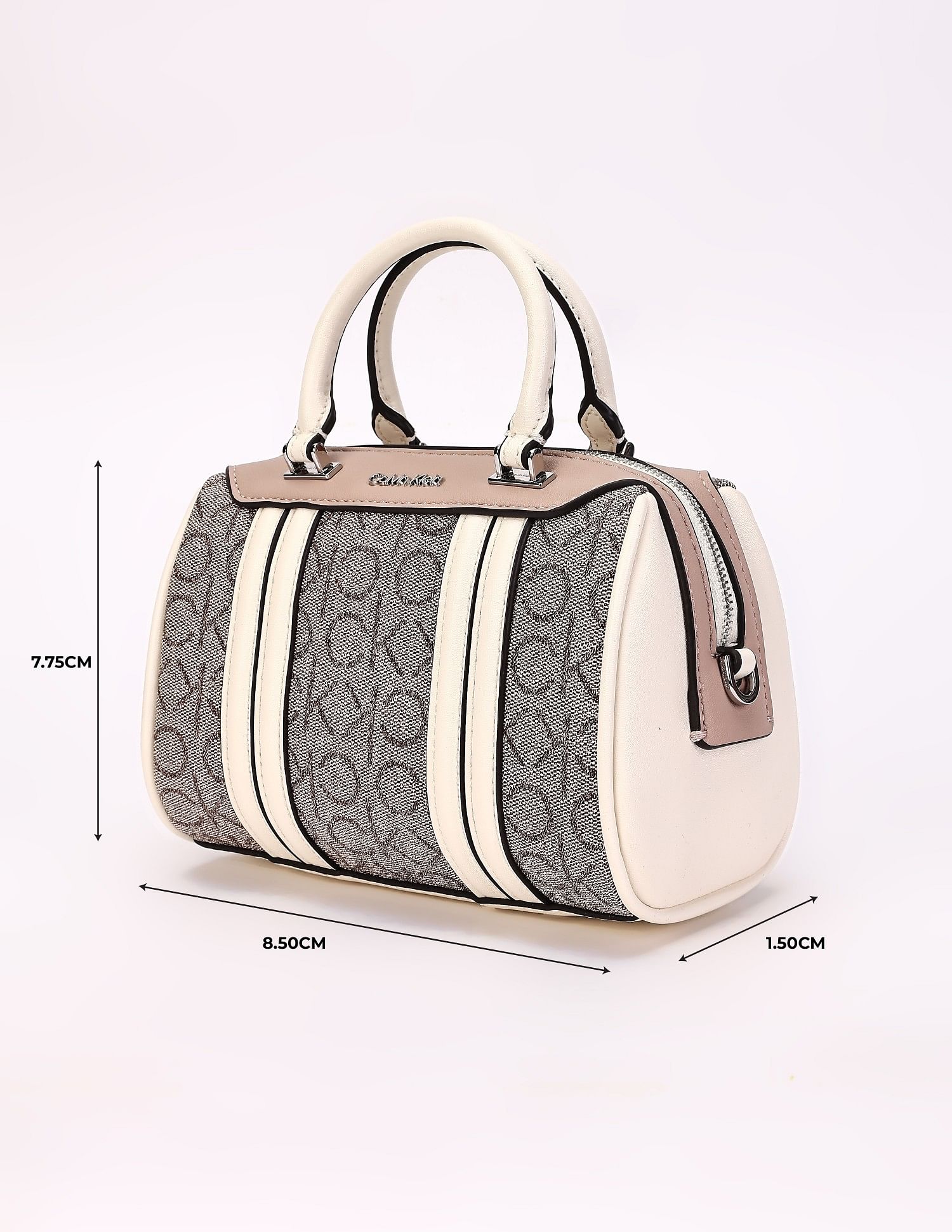 Calvin Klein Logo Beige Pvc Handbag
