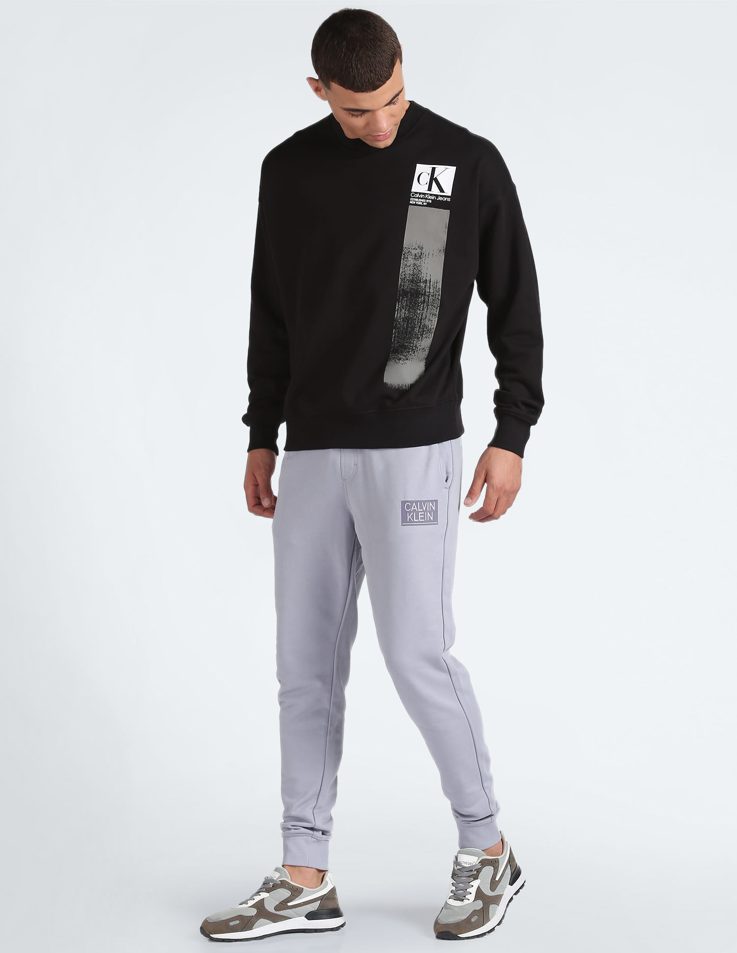 Buy Calvin Klein Brush Stroke Graphic Print Sweatshirt - NNNOW.com
