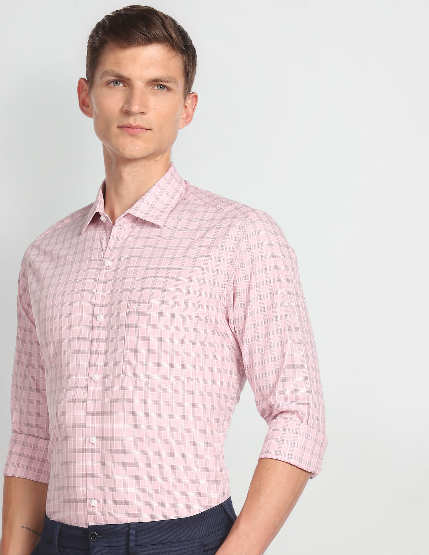 Arrow Tartan Check Manhattan Slim Fit Shirt