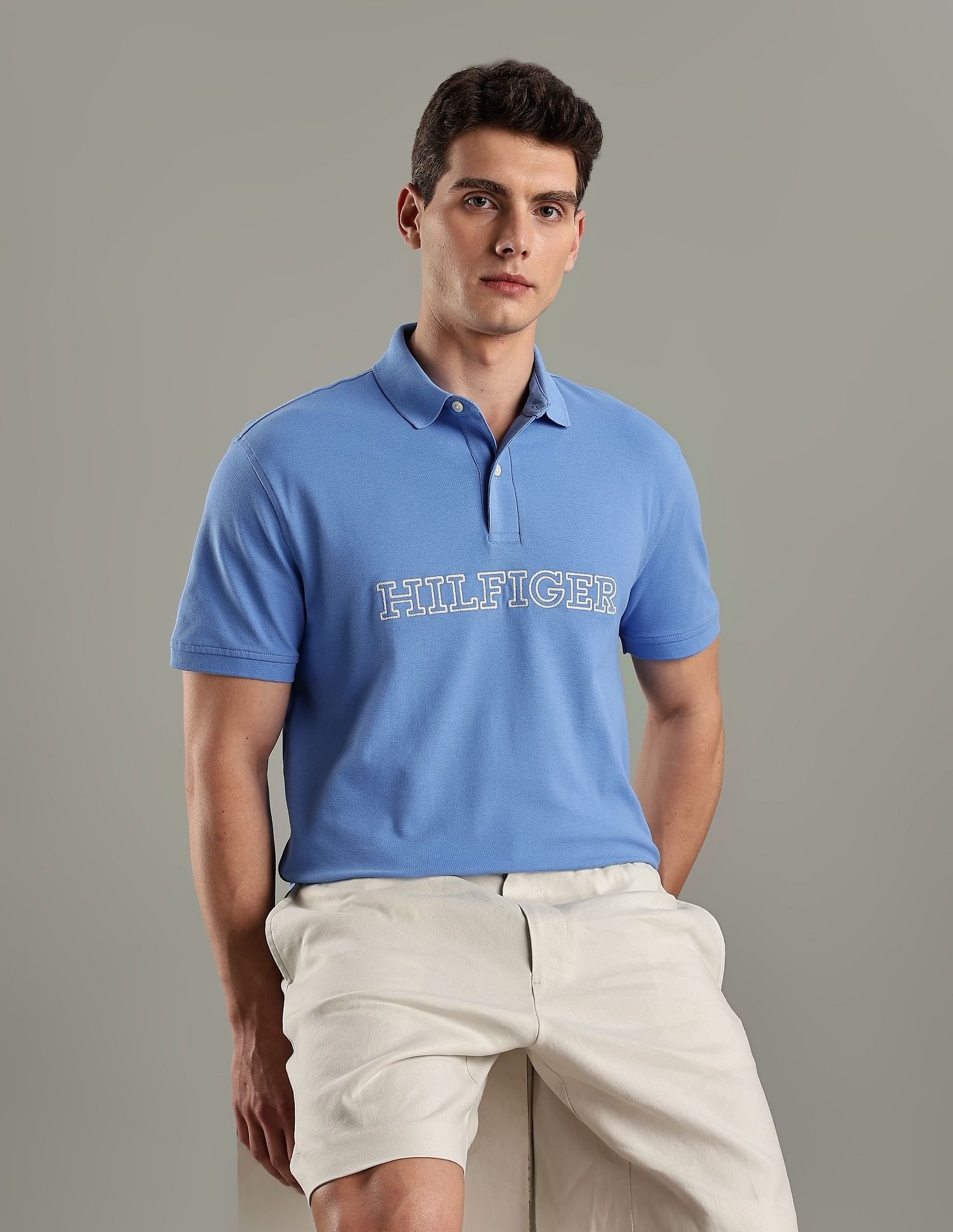 Tommy Hilfiger Embroidered Logo Regular-Fit Cotton Polo T-Shirt