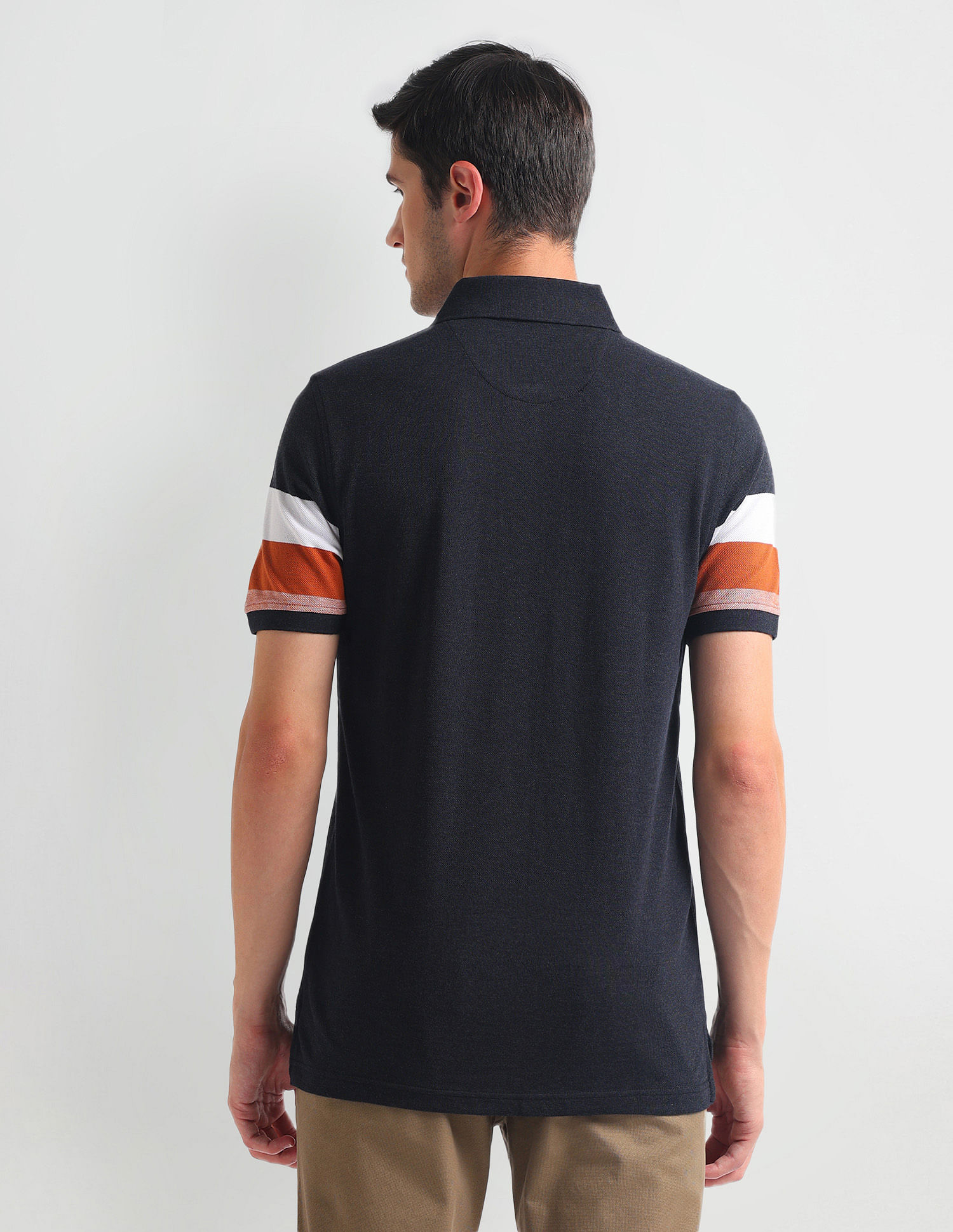 Arrow Sports Horizontal Stripe Cotton Polo Shirt