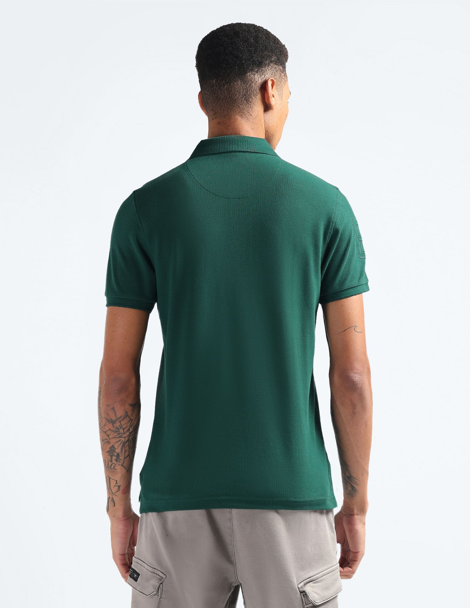 Flying Machine Logo Badge Solid Polo Shirt