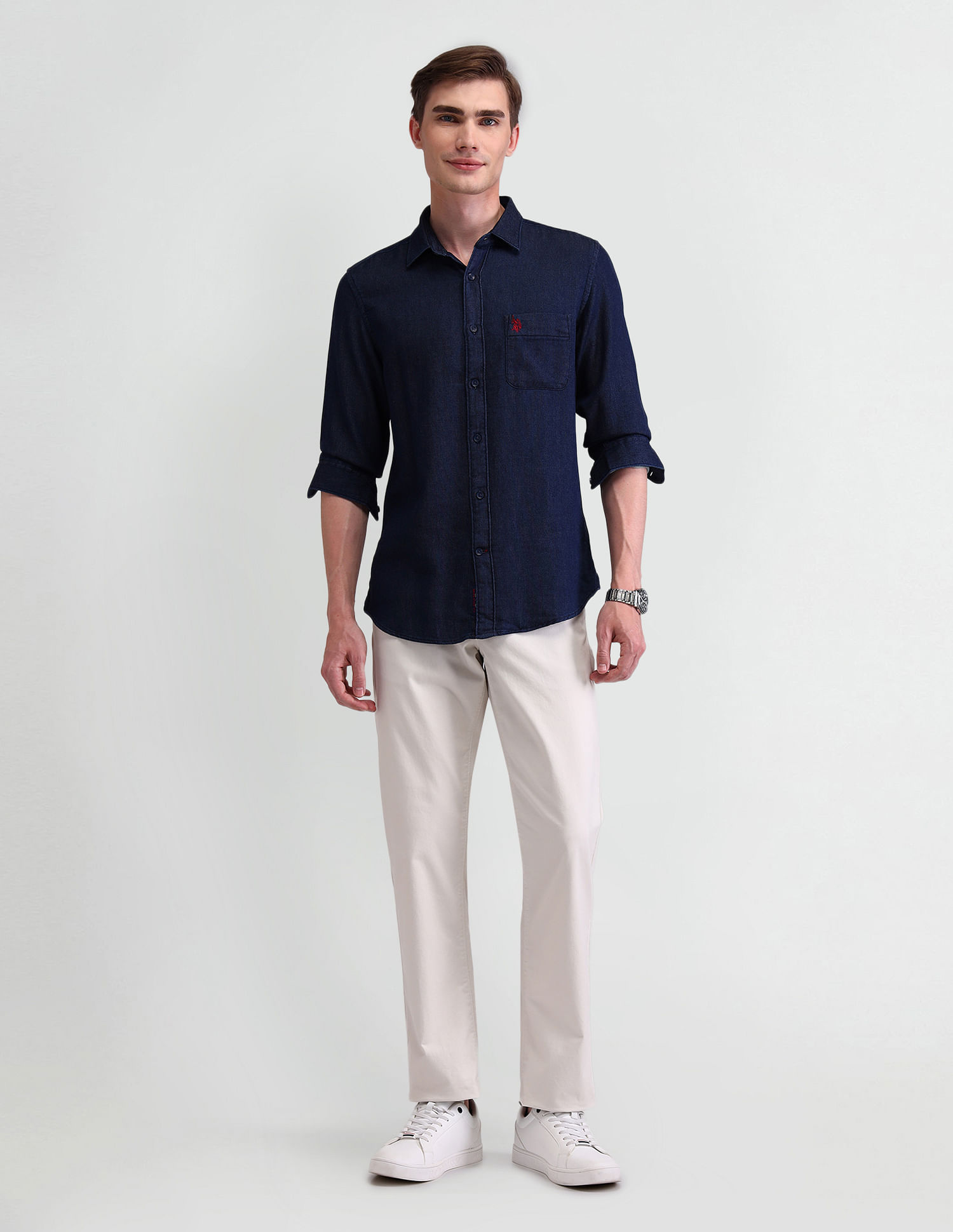 U.S. Polo Assn. Denim Co. Solid Slim Fit Shirt