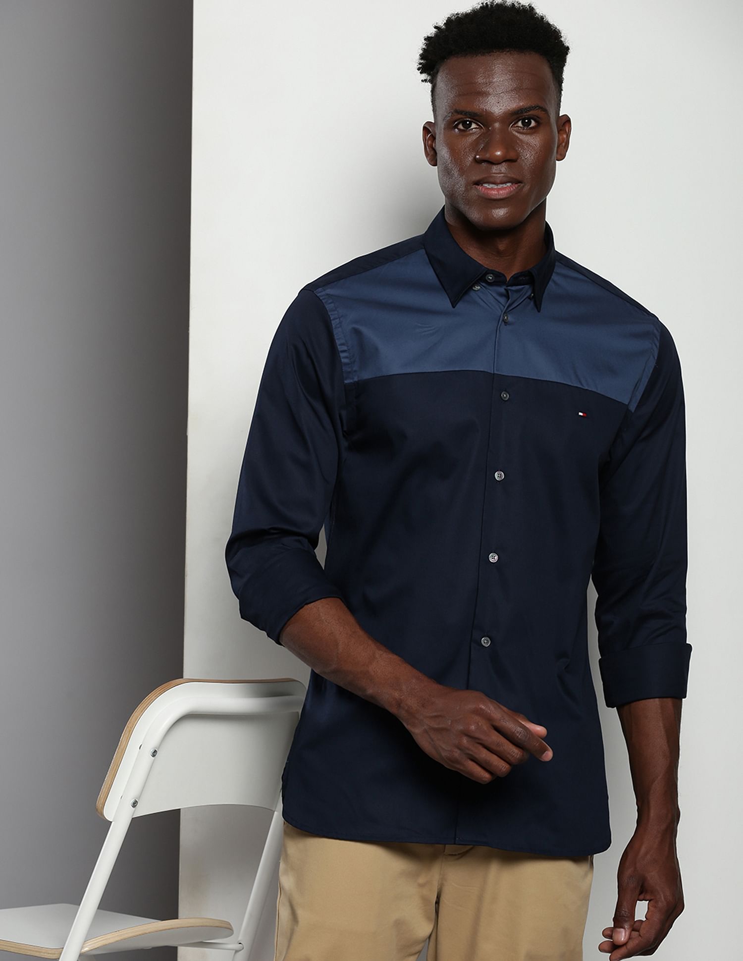 Tommy Hilfiger Colour Block Sateen Shirt