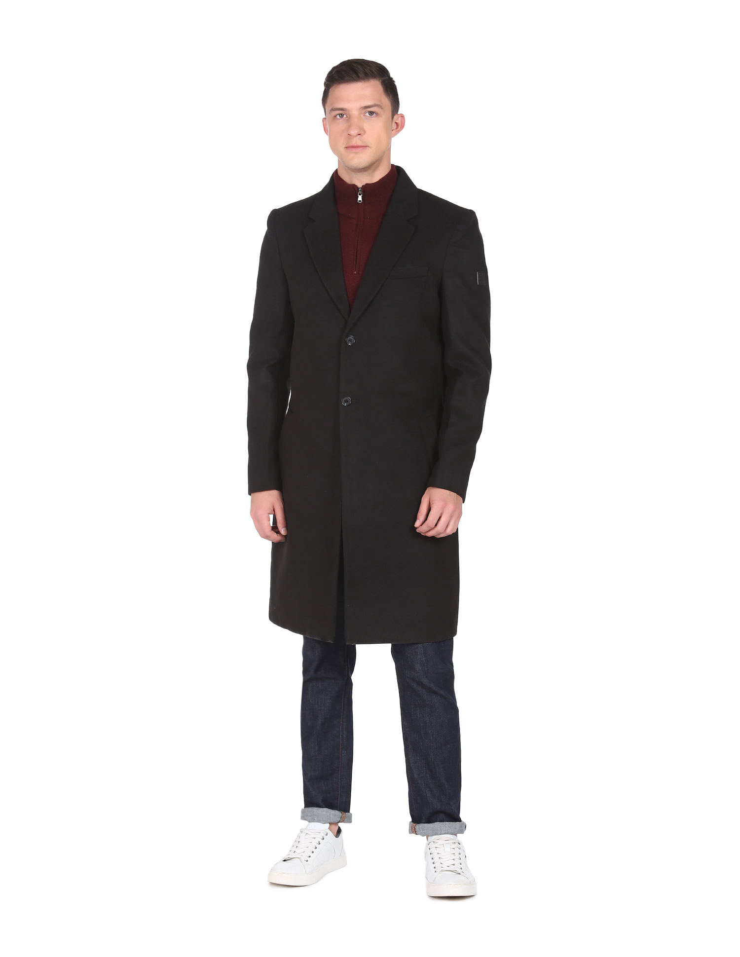 Xingfenly Short Trench coat men,double-breasted youth jacket
