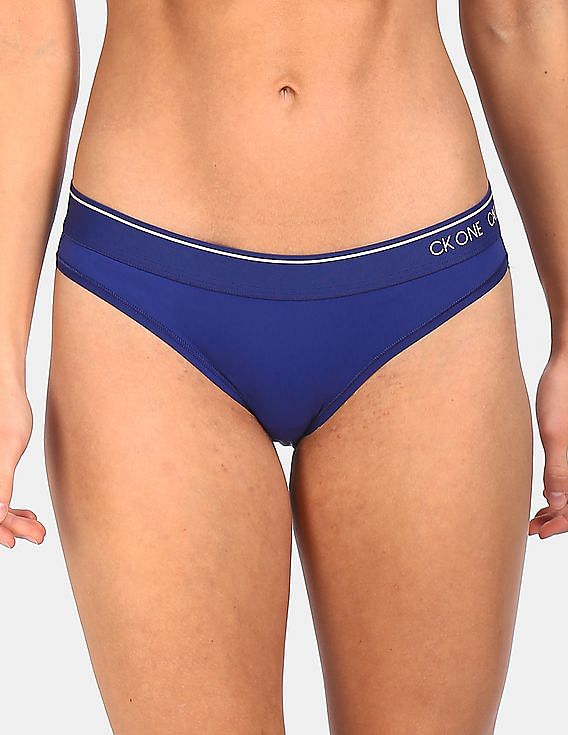Buy Calvin Klein Underwear Women Blue Elasticized Waistband Solid Bikini  Panty - NNNOW.com