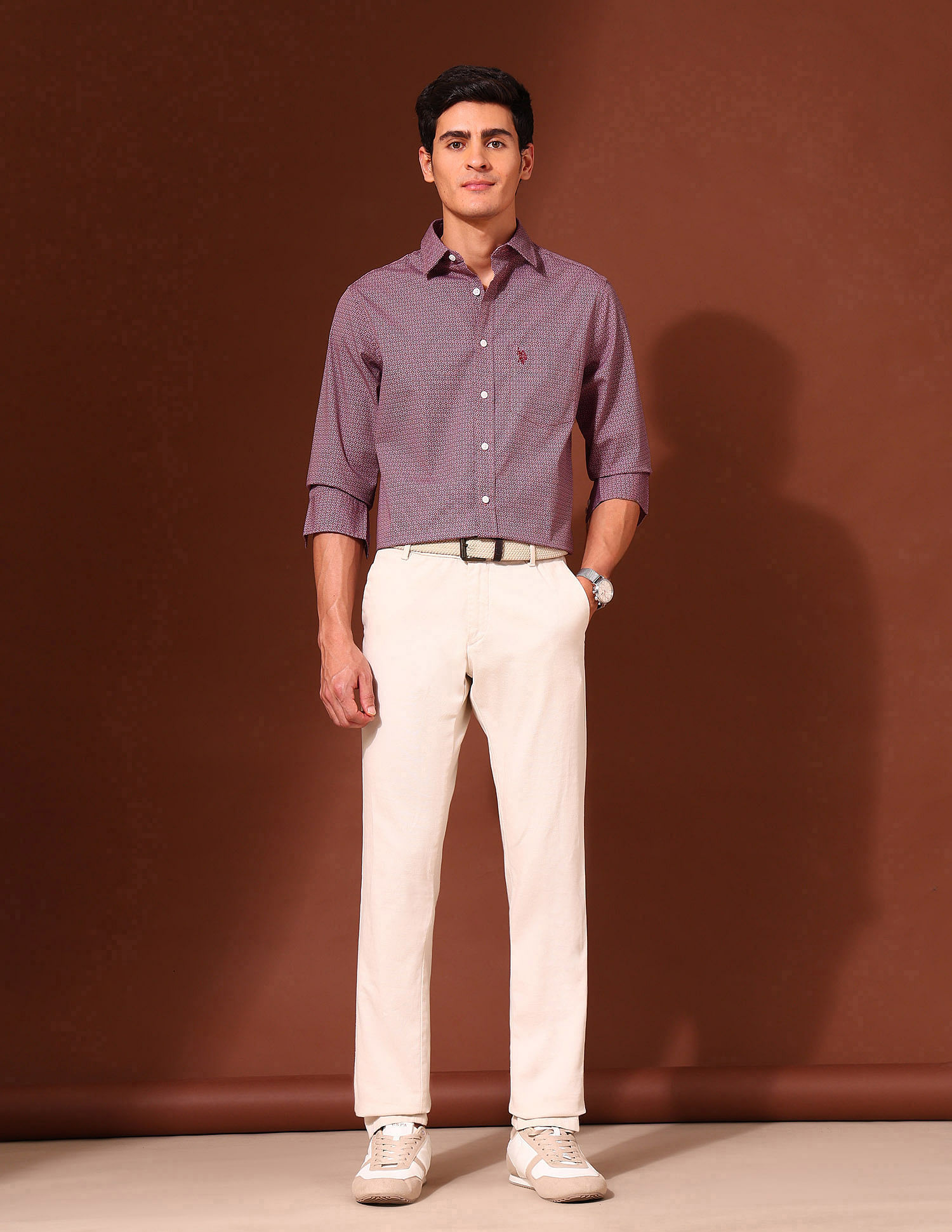 U.S. Polo Assn. Floral Printed Tailored Fit Shirt