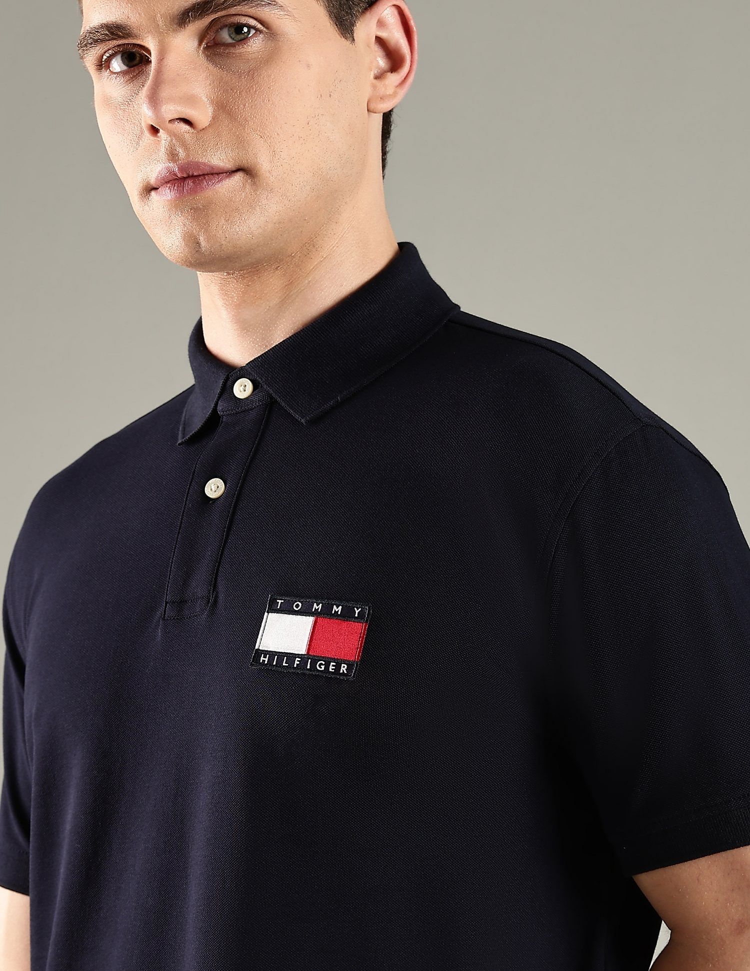 Tommy Hilfiger Solid Regular Fit Cotton Polo T-Shirt